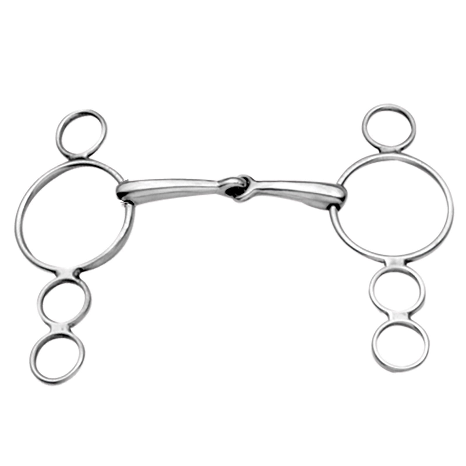 Korsteel Stainless Steel Jointed 3 Ring Dutch Gag Bit Boccaglio