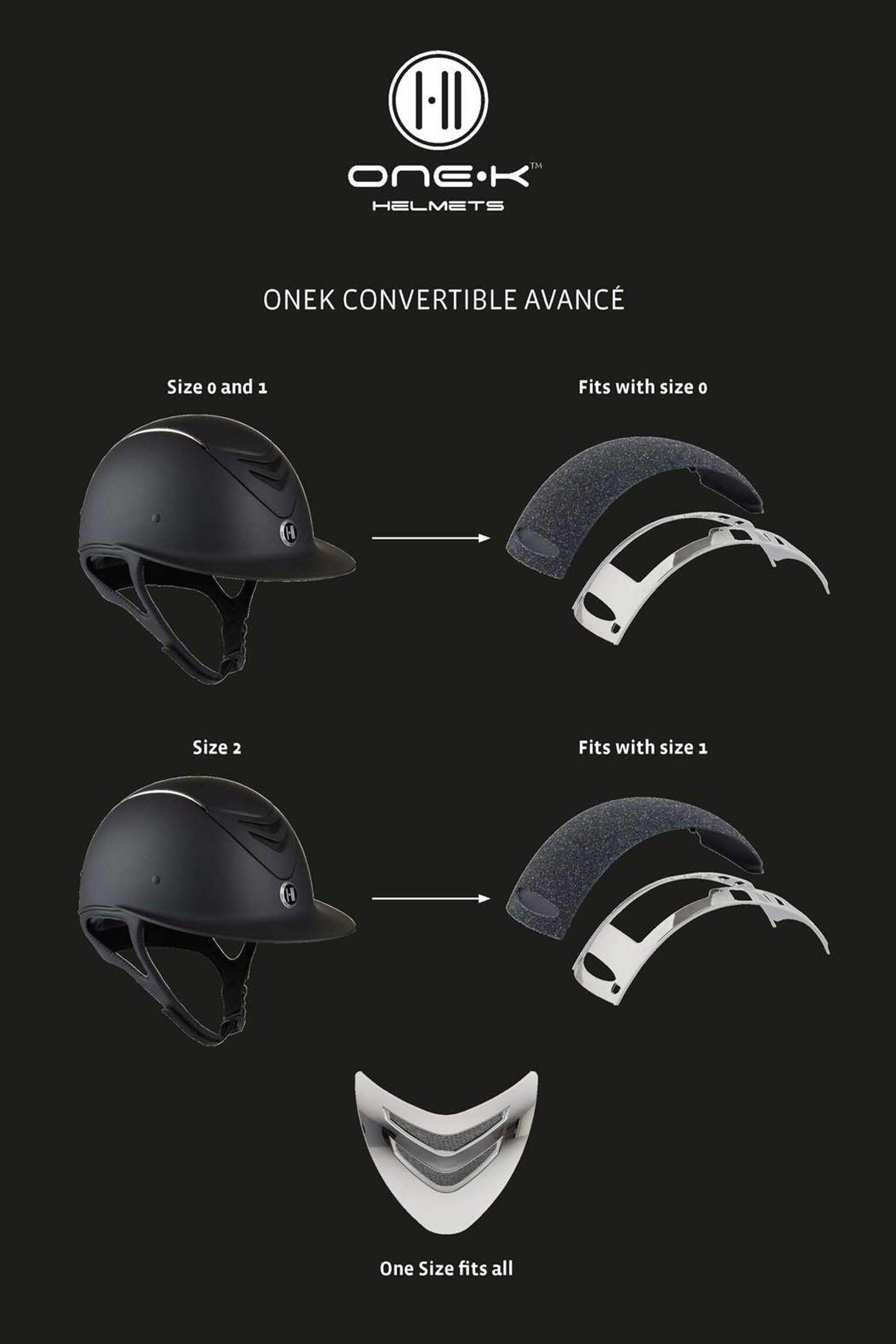 OneK Avance Convertible Glossy Casco da equitazione Attrezzatura di sicurezza