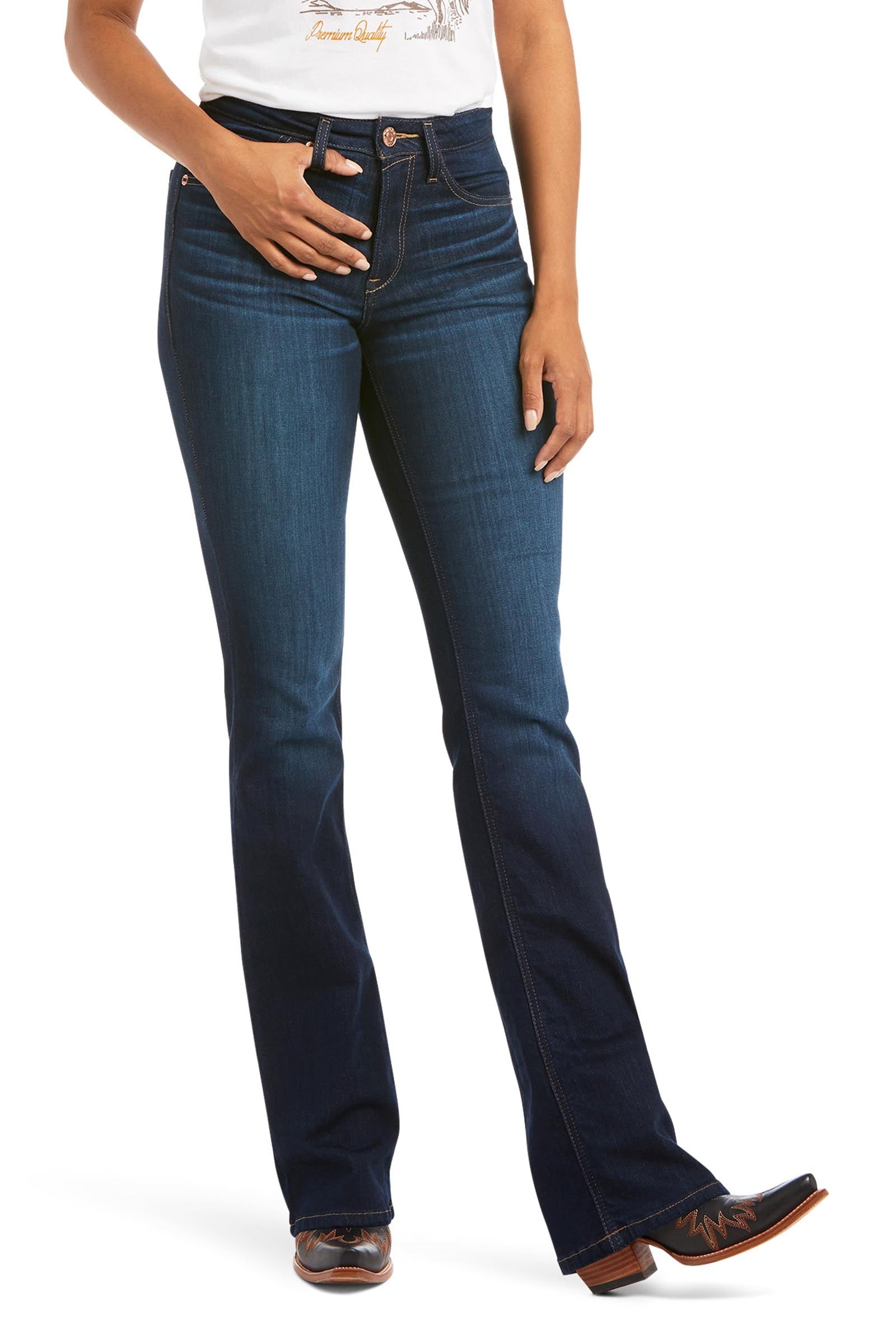 Ariat Real High Rise Ballary Boots Cut Jeans bootcut donna a vita alta Womens Breeches