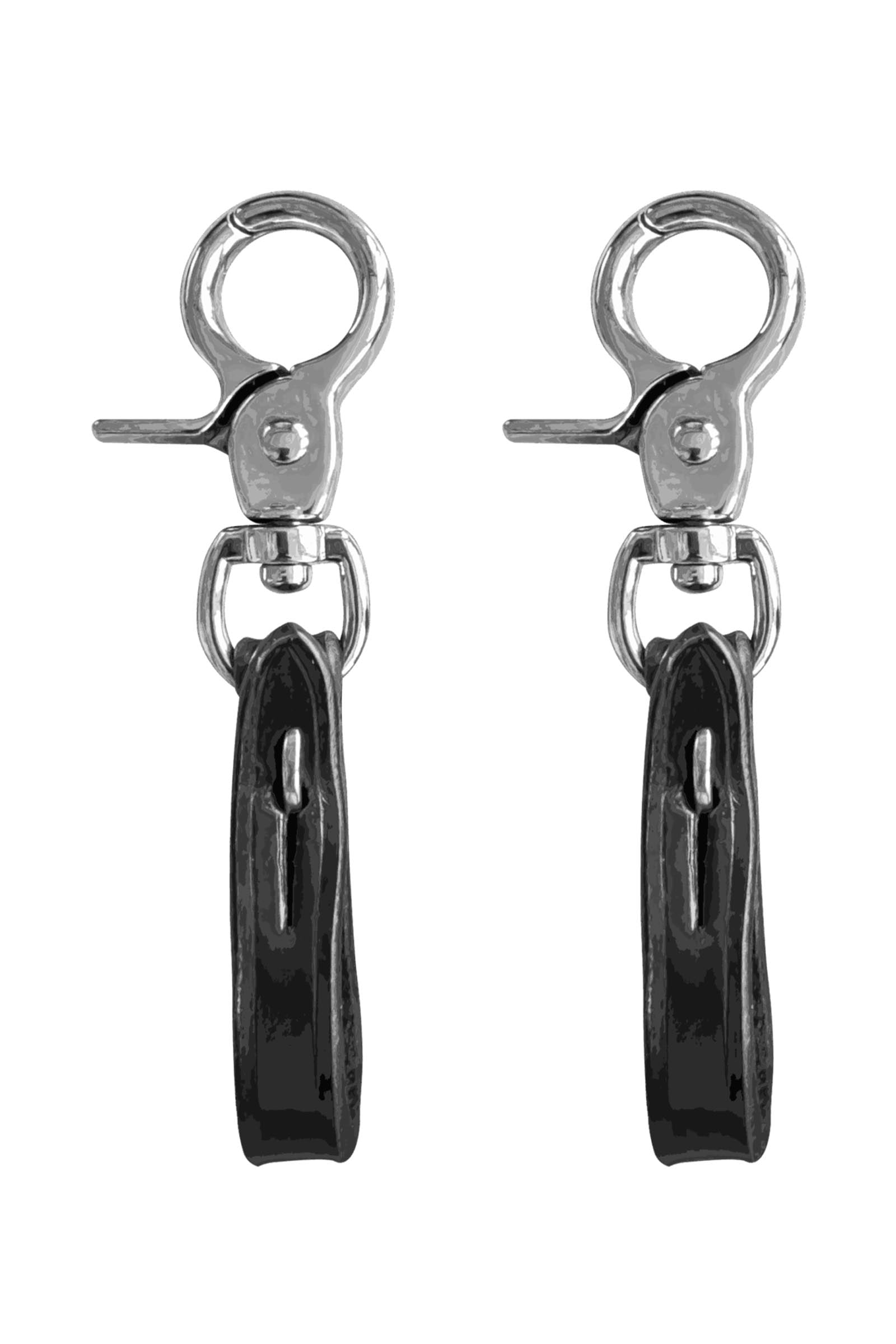 Sprenger supporti staffe in cuoio con moschettone, nero Accessori