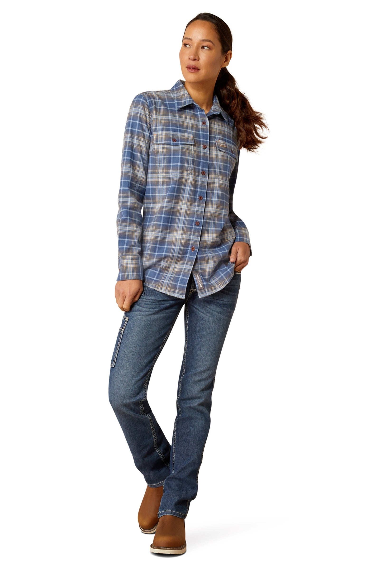 Ariat Rebar Flannel DuraStretch Camicia da lavoro a maniche lunghe da donna Abbigliamento da donna