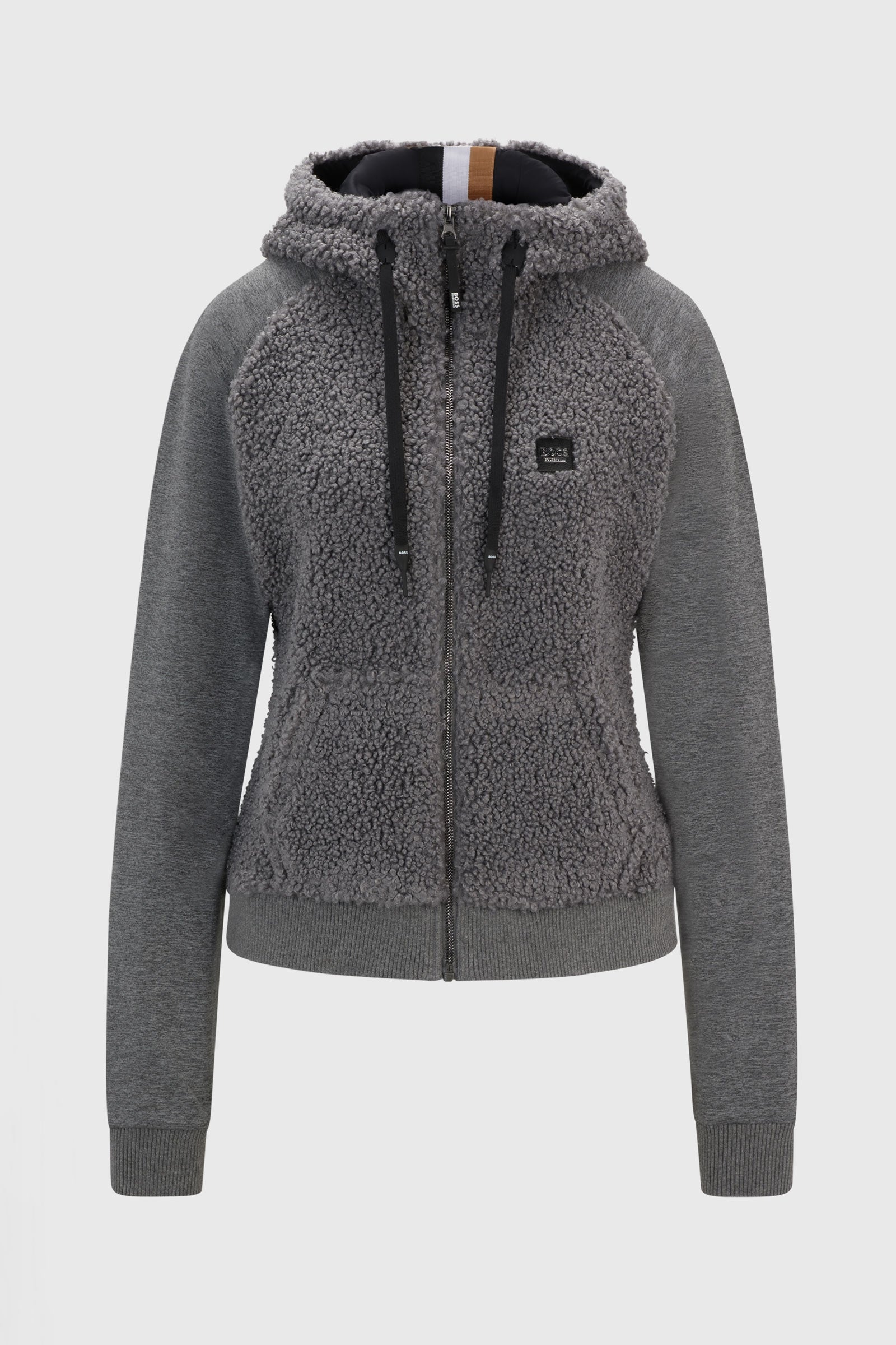 Boss Felpa con cappuccio Riva Teddy Hybrid Zip Abbigliamento da donna