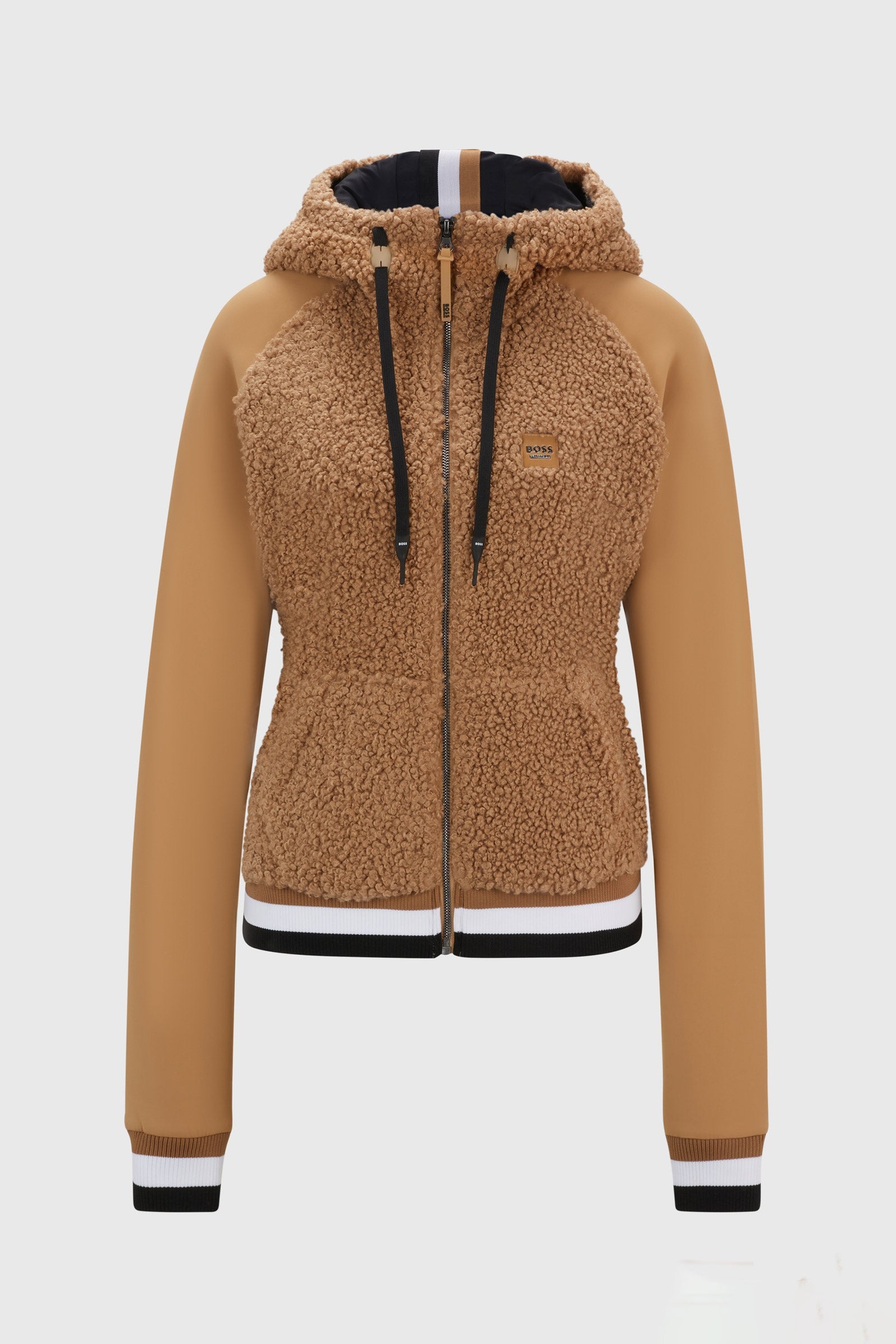 Boss Felpa con cappuccio Riva Teddy Hybrid Zip Abbigliamento da donna