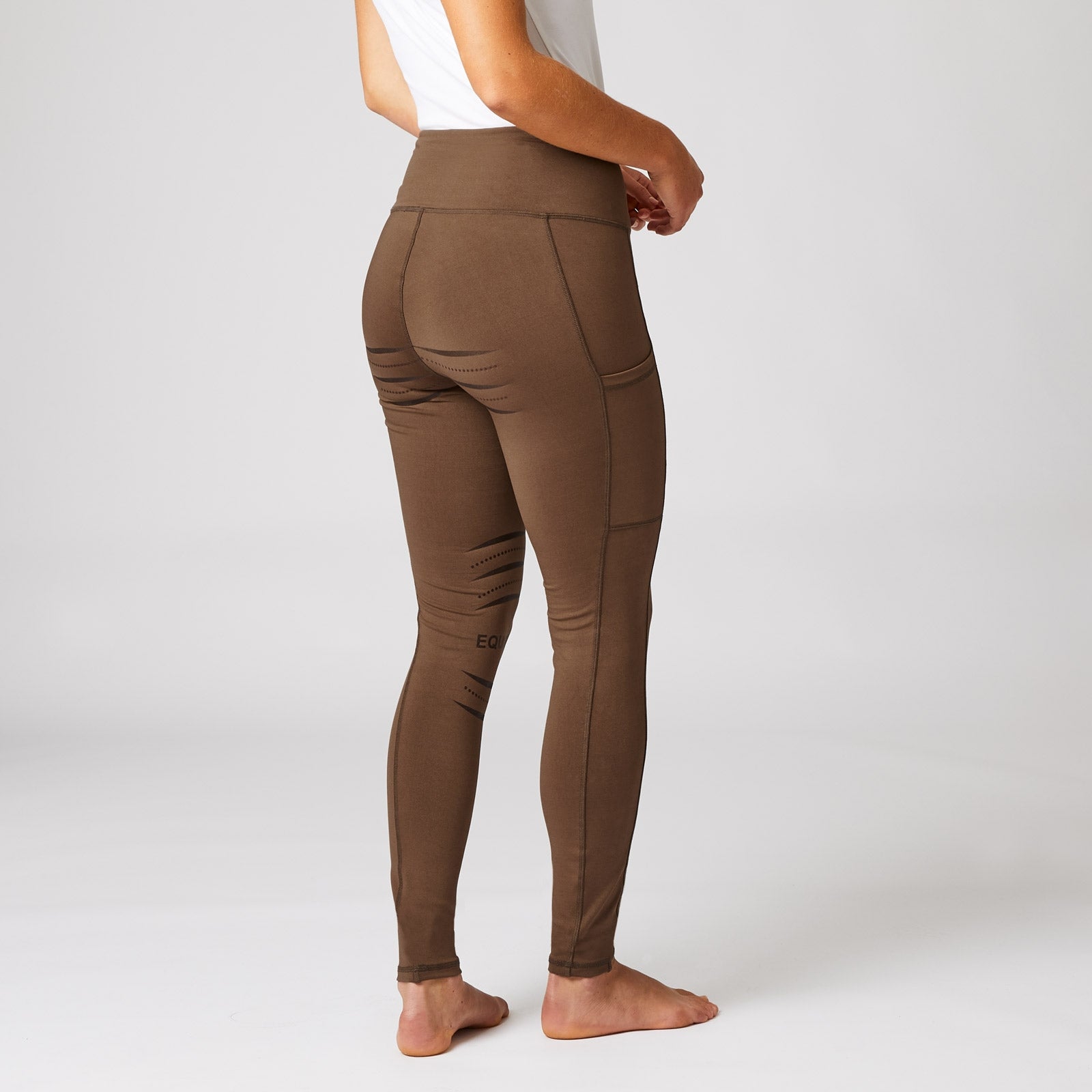 Horze Leggins da equitazione con full seat in silicone e tasche per telefono da donna Womens Breeches
