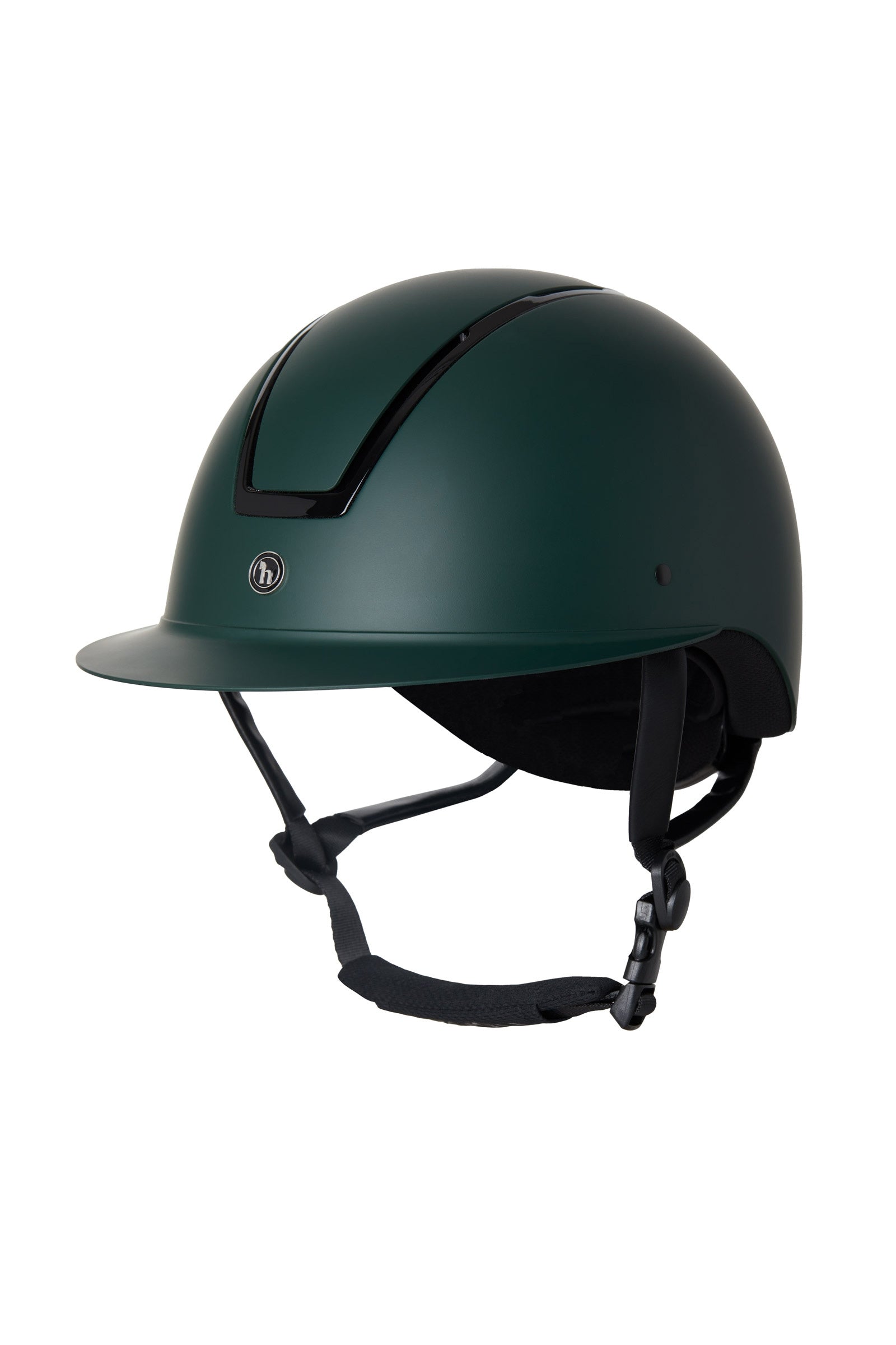 Horze Noir Casco II da equitazione con telaio lucido e visiera parasole Attrezzatura di sicurezza