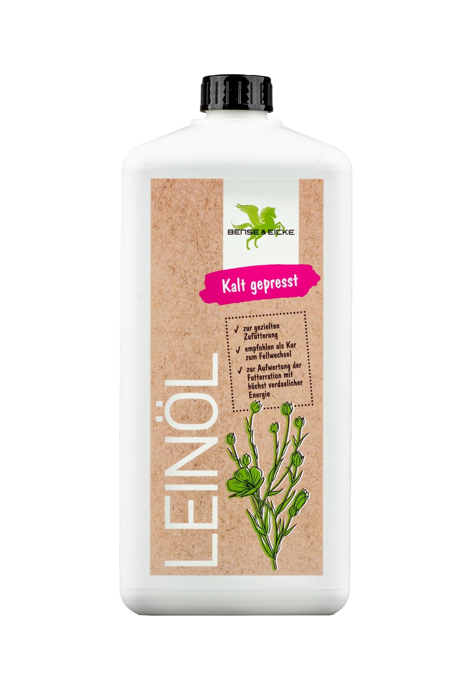 Bense & Eicke Olio di lino spremuto a freddo, 1000 ml Horse Feed & Nutrition