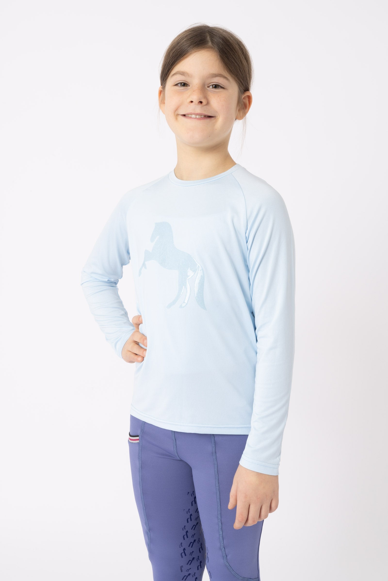Horze Flora Maglia a maniche lunghe funzionale da bambino Abbigliamento per bambini