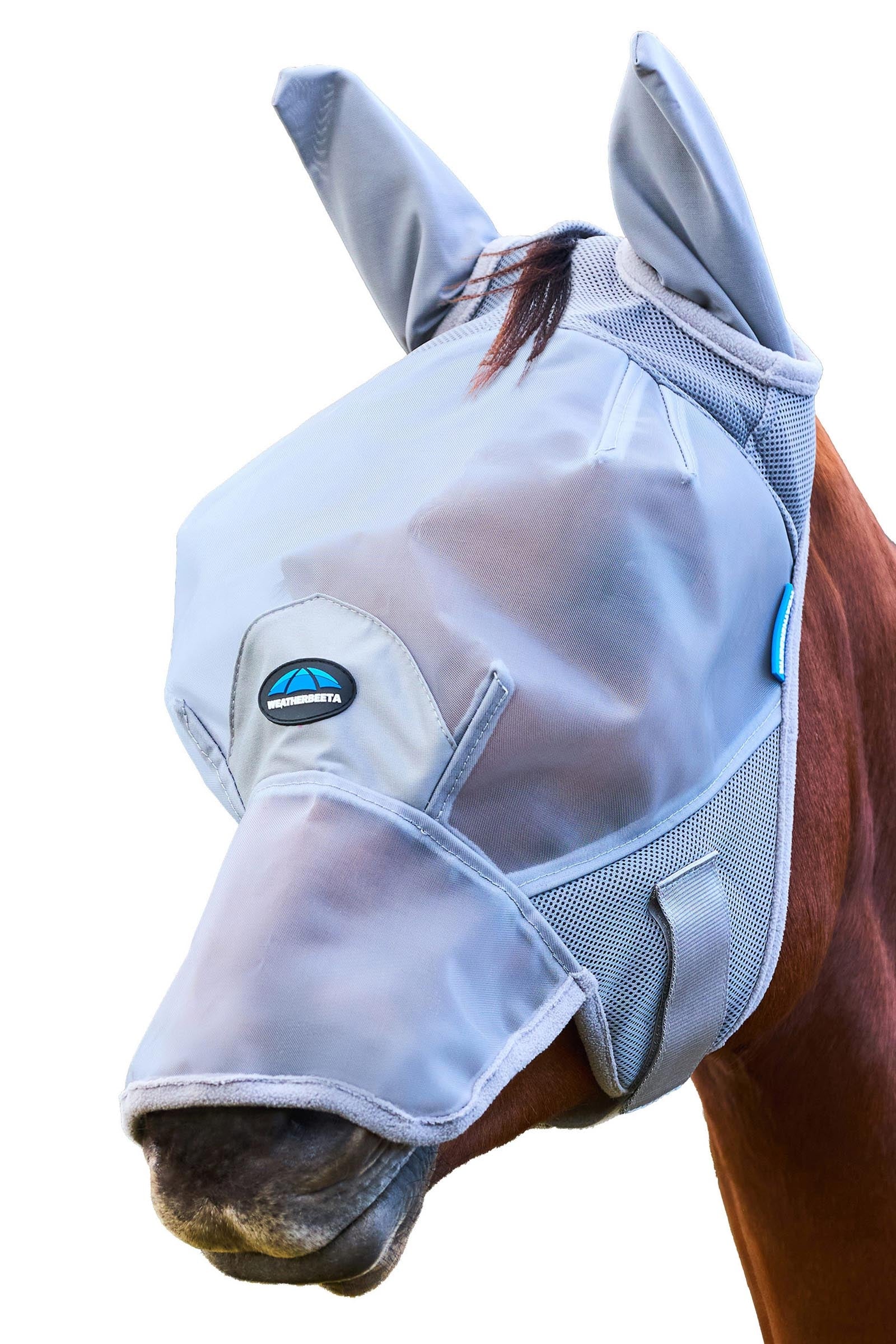 Weatherbeeta Comfitec Fine Mesh Maschera antimosche con orecchie e naso Protezione antimosche per cavalli