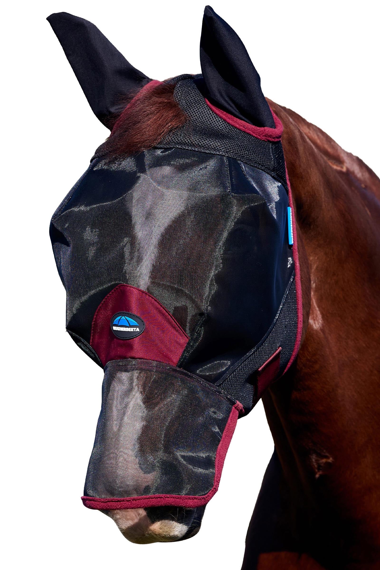 Weatherbeeta Comfitec Fine Mesh Maschera antimosche con orecchie e naso Protezione antimosche per cavalli