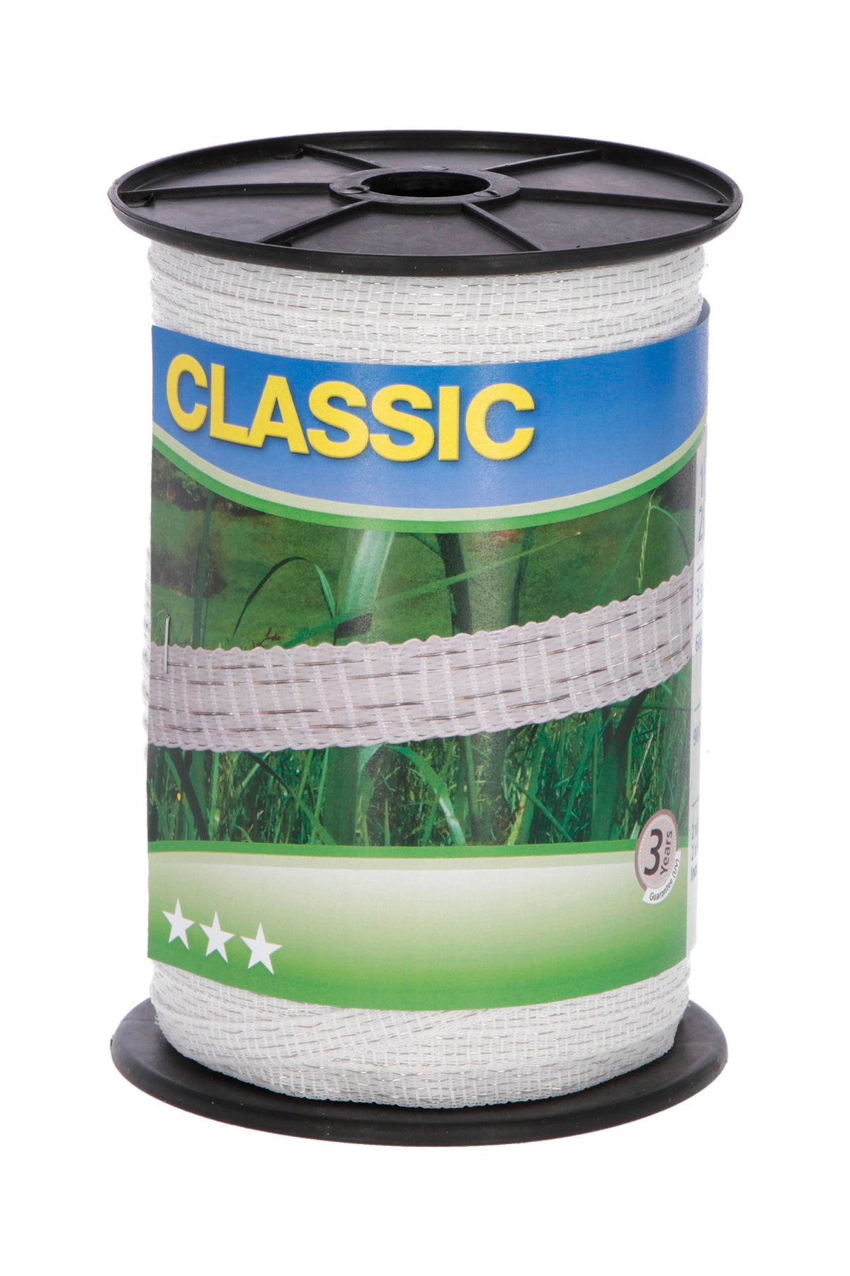 Kerbl Classic Classic nastro per recinzione elettrica, 10 mm, bianco, 2x0,20+2x0,30 Niro, 200 m Forniture di difesa