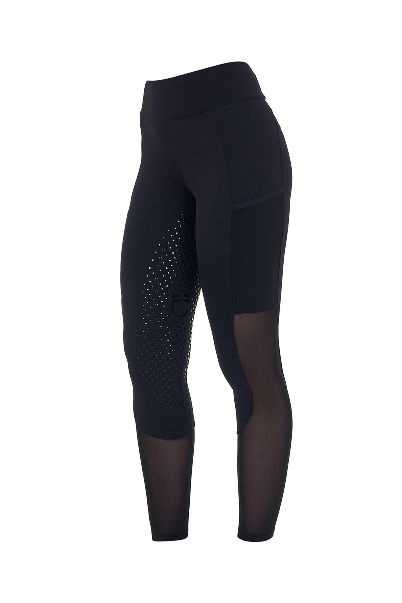 Equestro Women's Full Grip Leggings With Perforated Inserts Womens Breeches