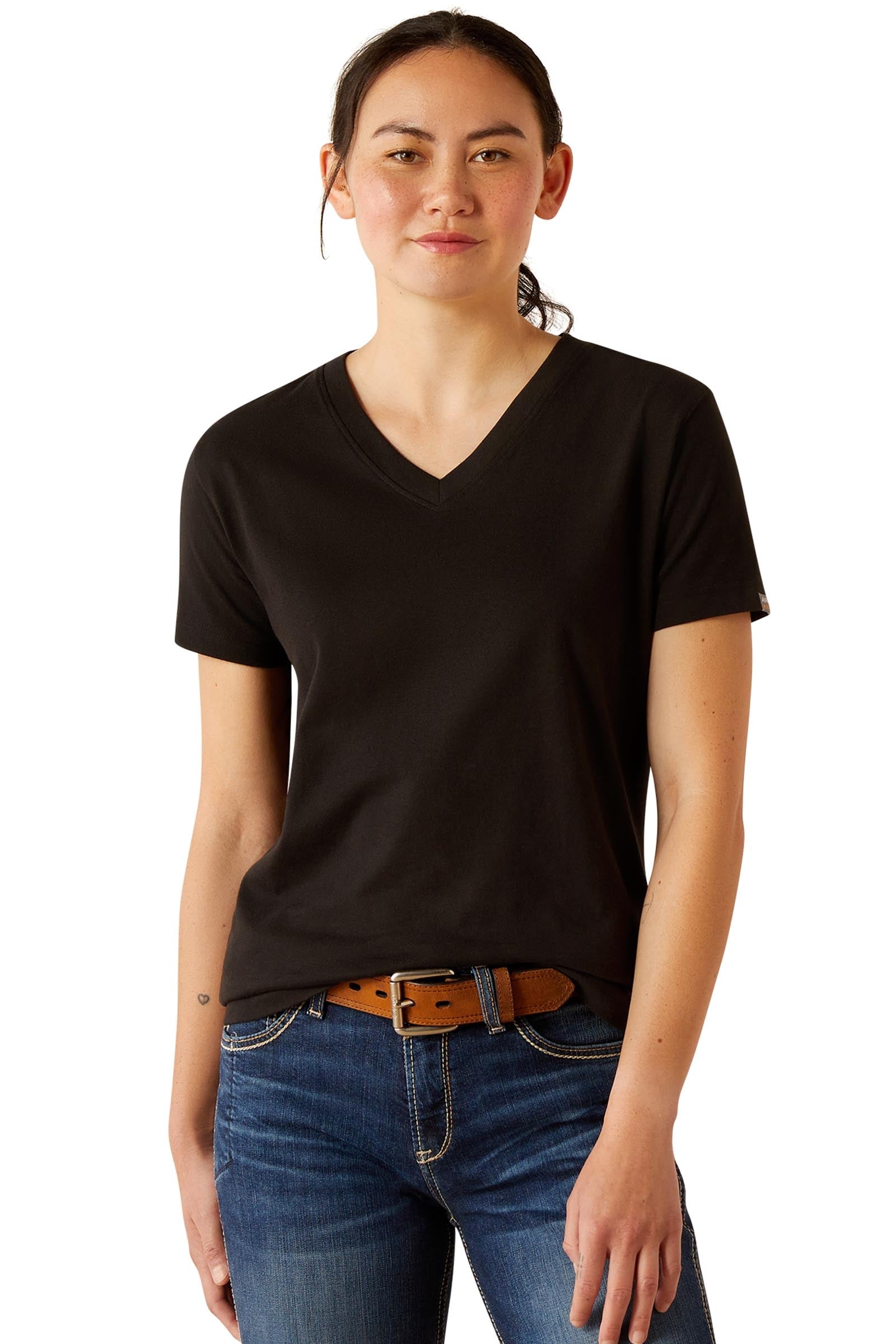Ariat Rebar CottonStrong t-shirt da donna con scollo a V Abbigliamento da donna