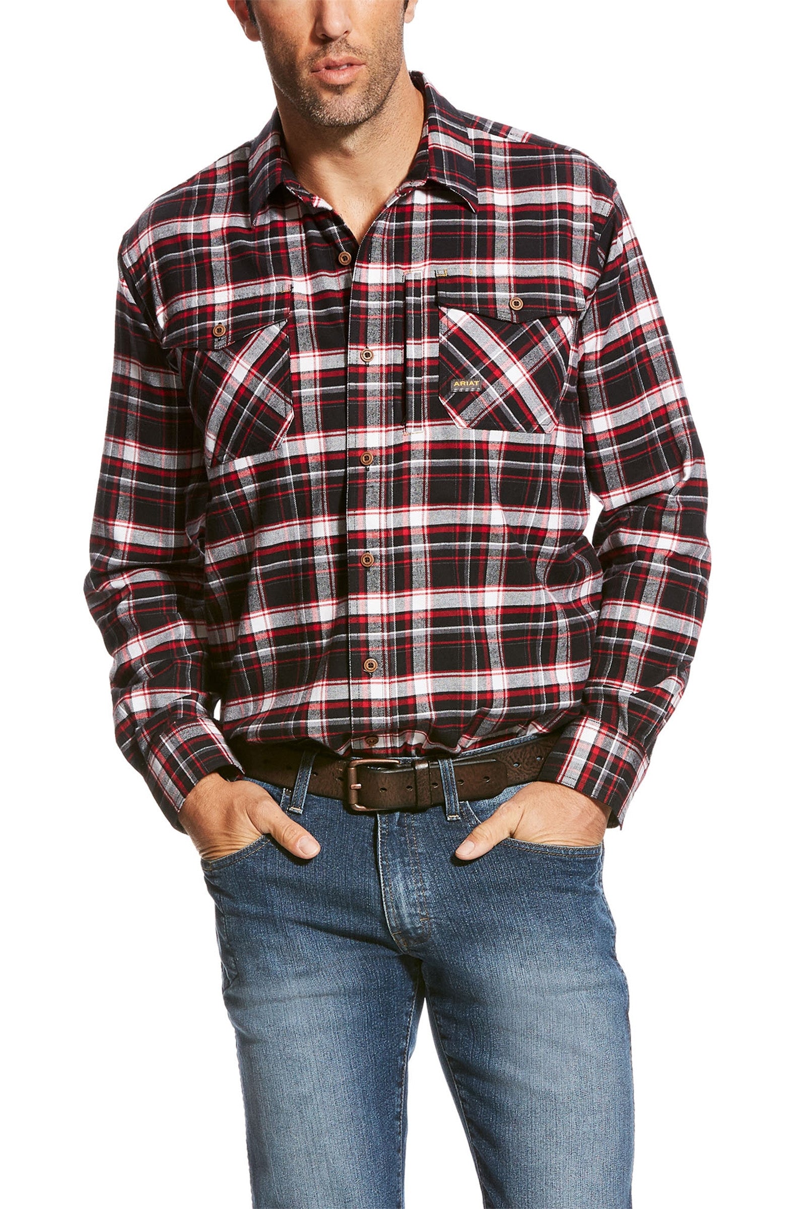 Ariat Rebar camicia da lavoro in flanella DuraStretch Abbigliamento da uomo