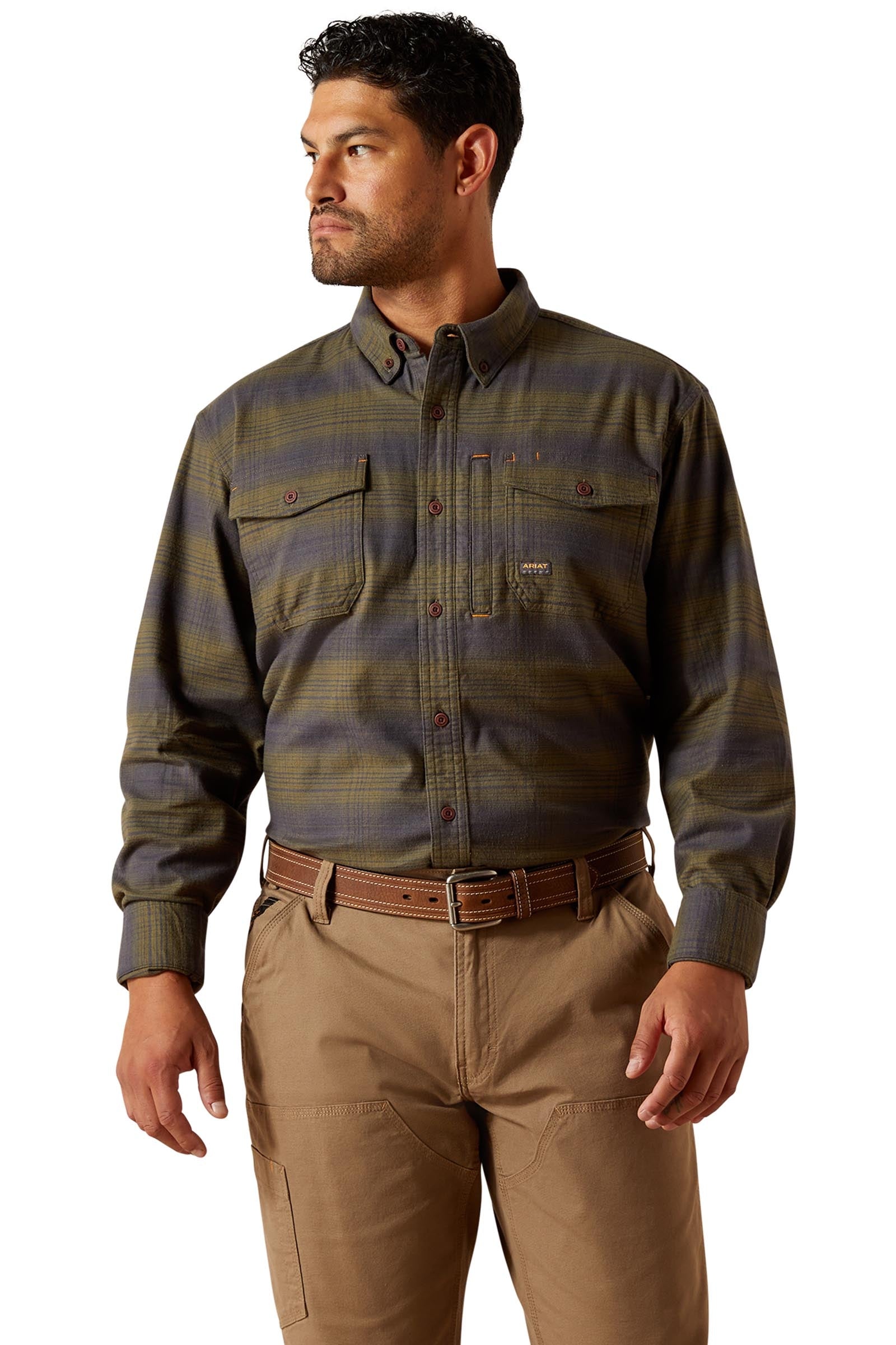 Ariat Rebar camicia da lavoro in flanella DuraStretch Abbigliamento da uomo