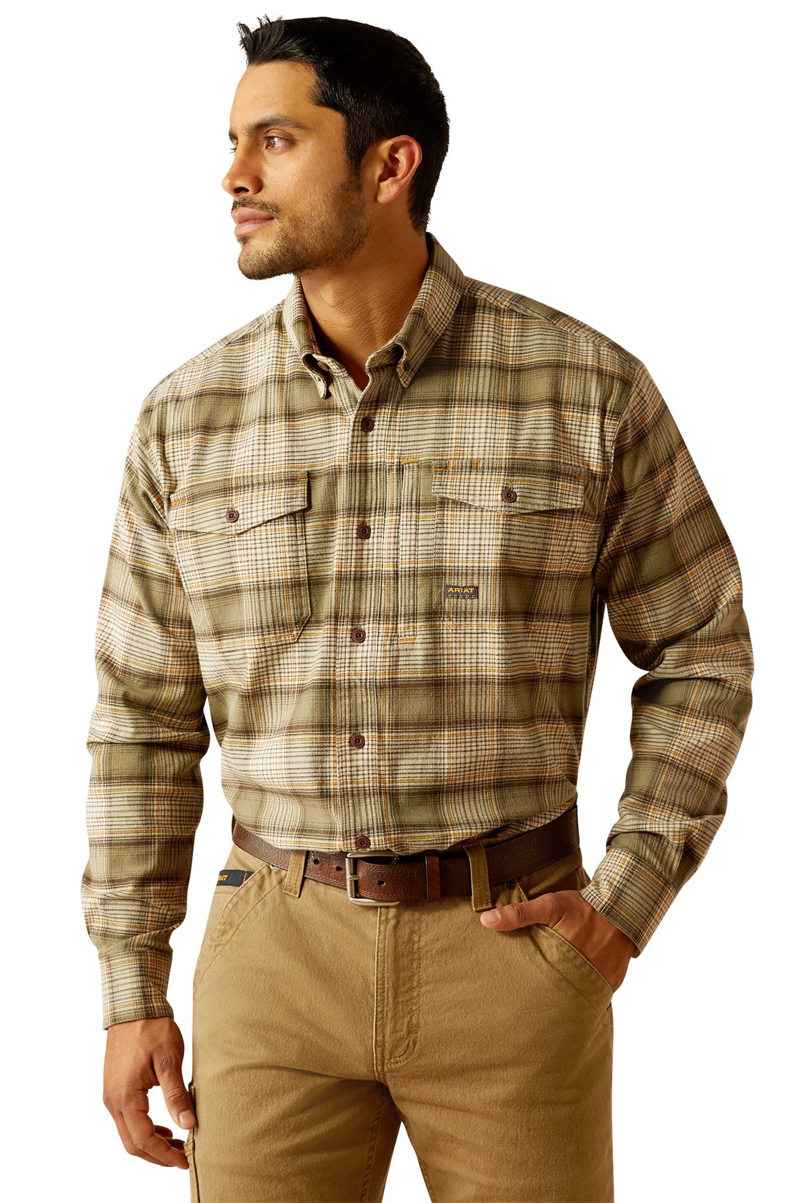Ariat Rebar camicia da lavoro in flanella DuraStretch Abbigliamento da uomo
