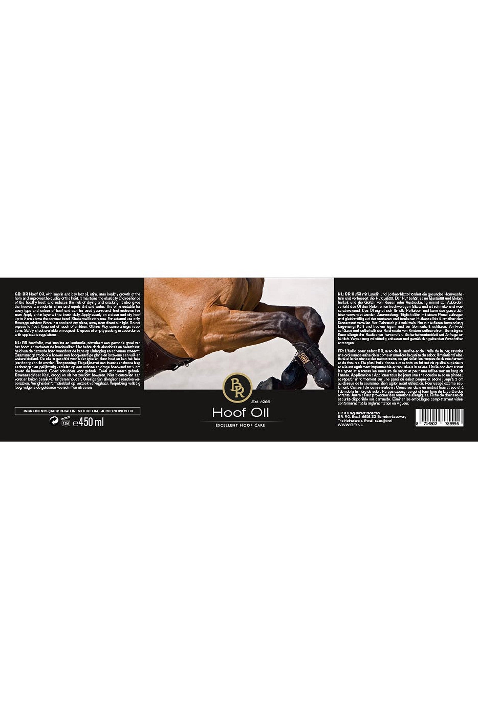 BR Hoof Oil with Brush, 450 ml Horse Health Care
