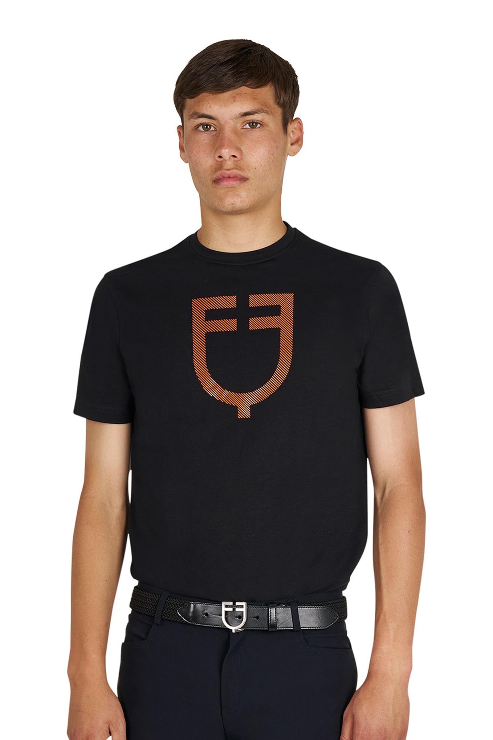 Equestro SS2026 T-shirt basic uomo con logo lucido Abbigliamento da donna