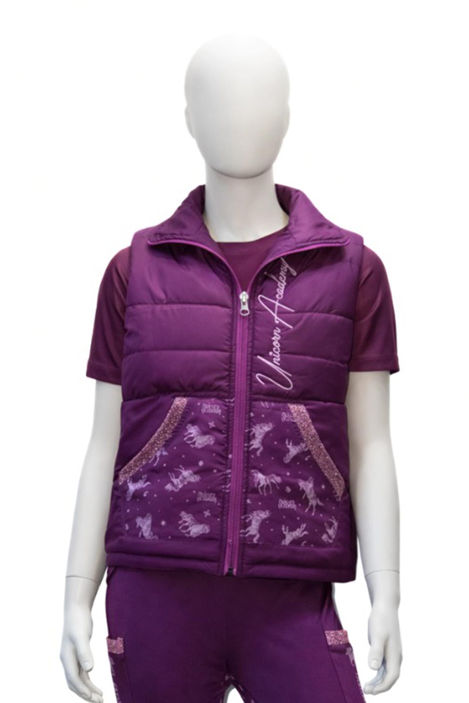 Kavalkade Unicorn Academy gilet imbottito leggero con glitter per bambini Abbigliamento per bambini