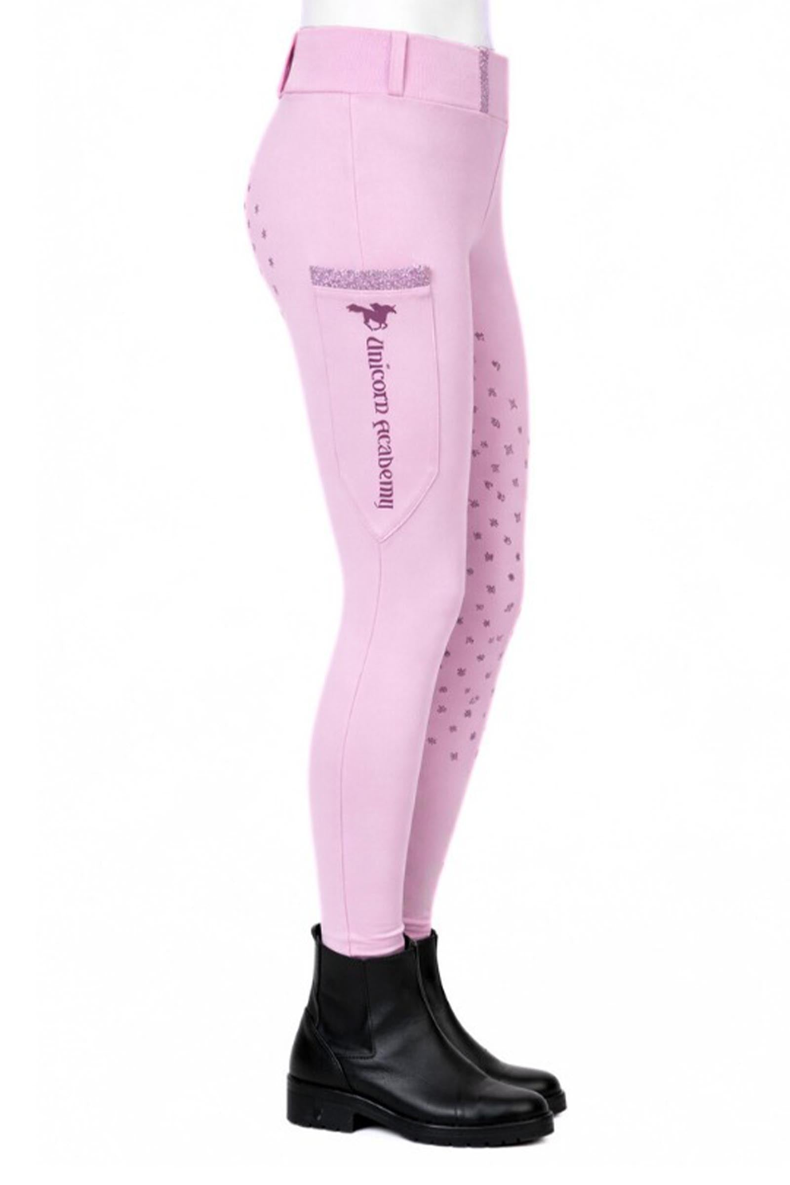 Kavalkade Unicorn Academy leggings da equitazione per bambini con glitter Abbigliamento per bambini