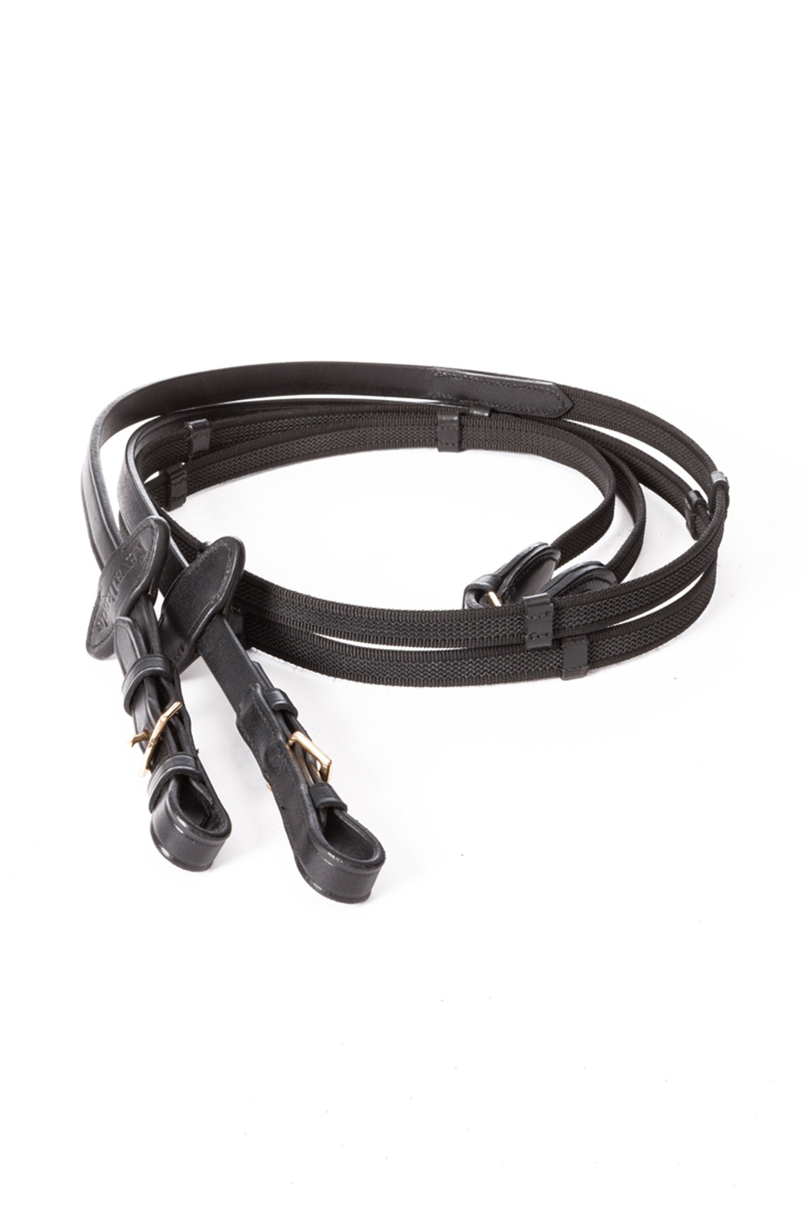 Kavalkade Gold Rubberised Reins With 5 Stops, 16 mm Briglie & redini
