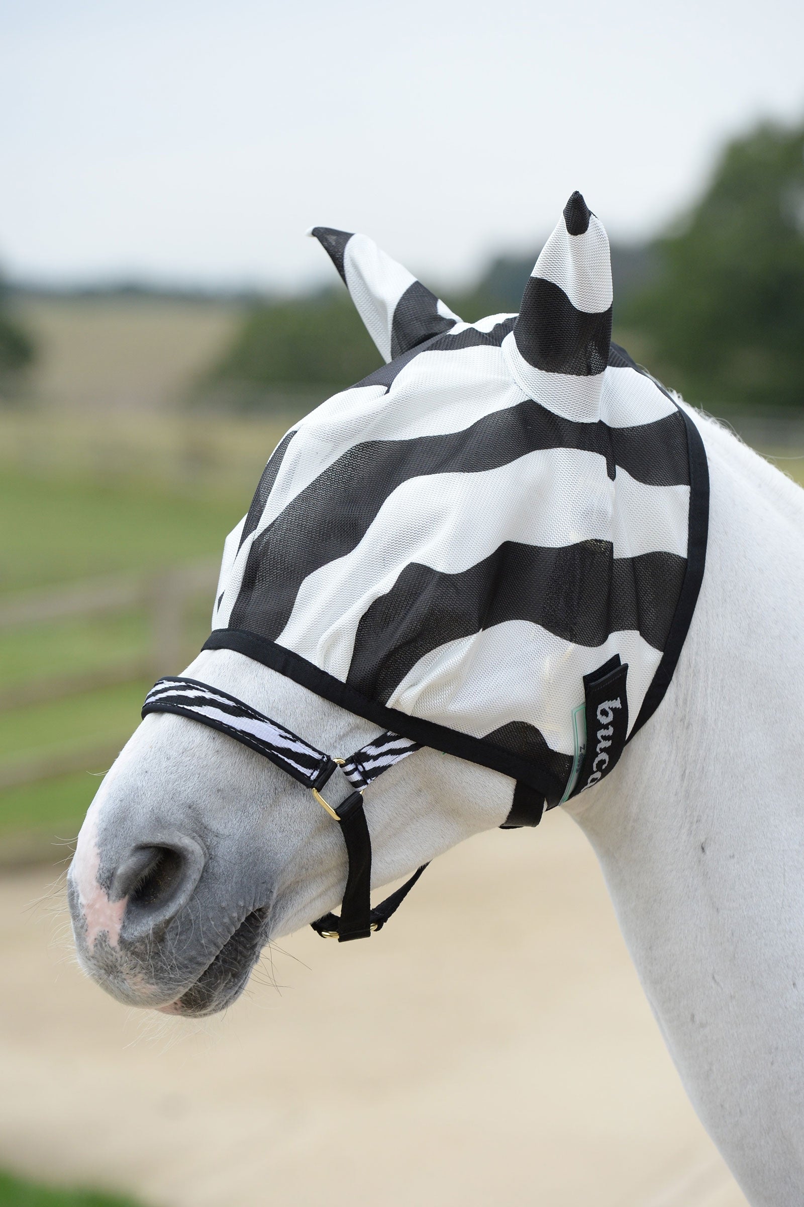 Bucas Buzz-Off Zebra Fly Mask Antifly Protection for Horses