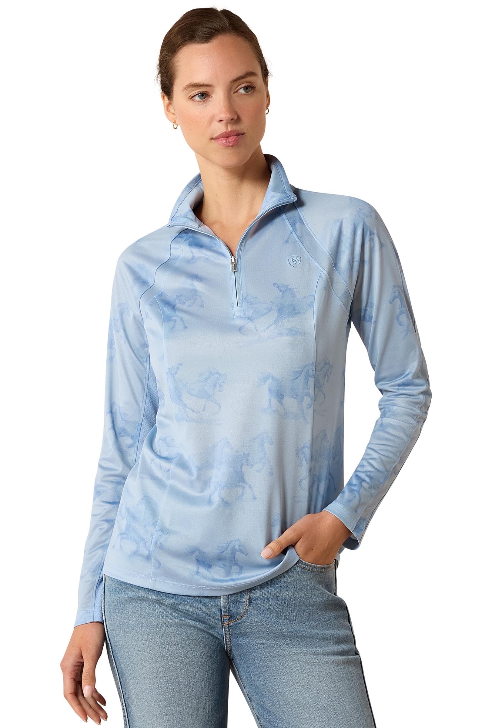 ARIAT Baselayer Donna Sunstopper 2.0 1/4 Zip 10030429 - Team Womens Size - L ARIAT Baselayer Donna Sunstopper 2.0 1/4 Zip 10030429 - Team Womens Size - L