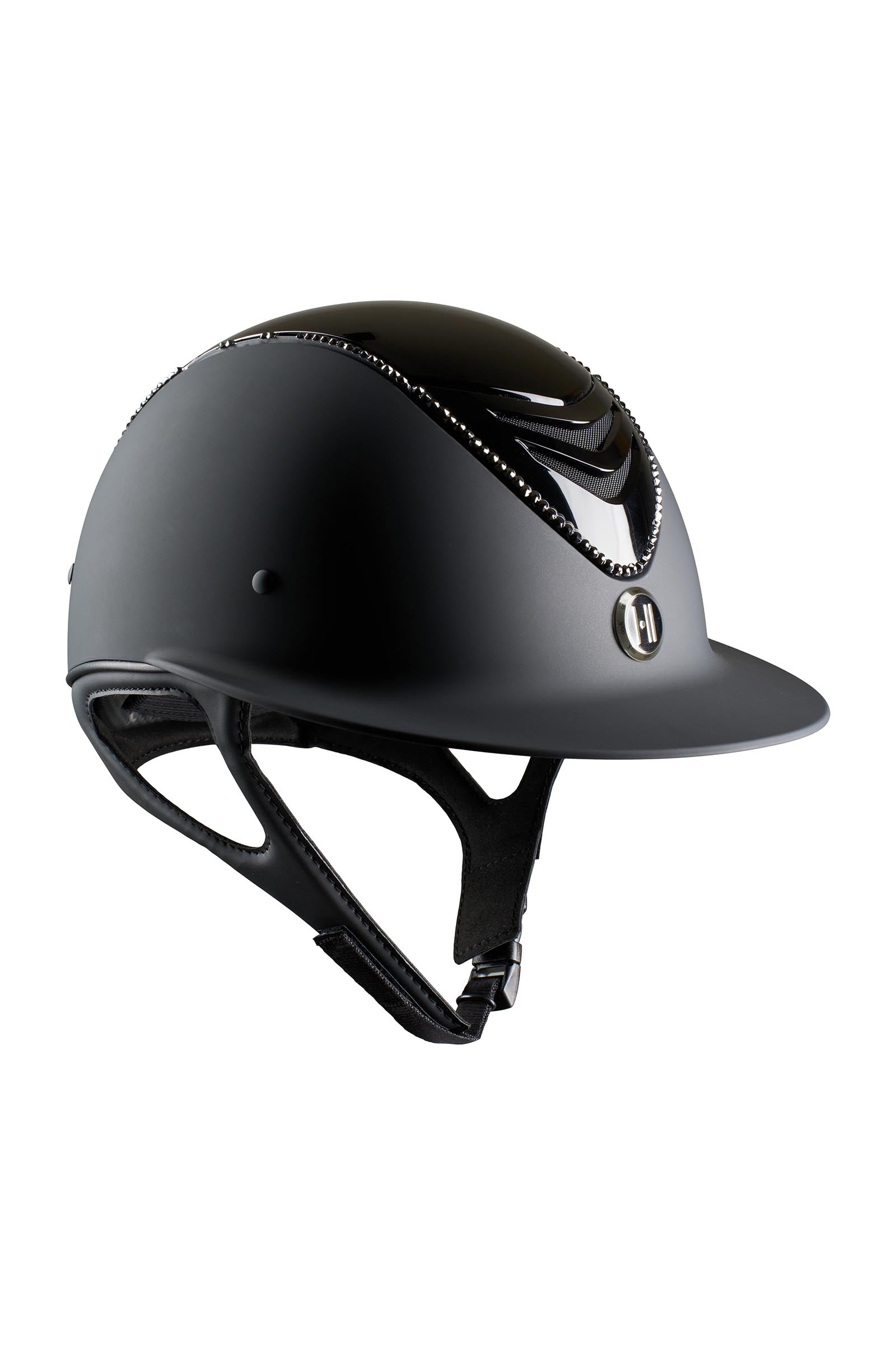 OneK Avancé Lux Matt, Glossy Top, Swarovski Riding Helmet Attrezzatura di sicurezza