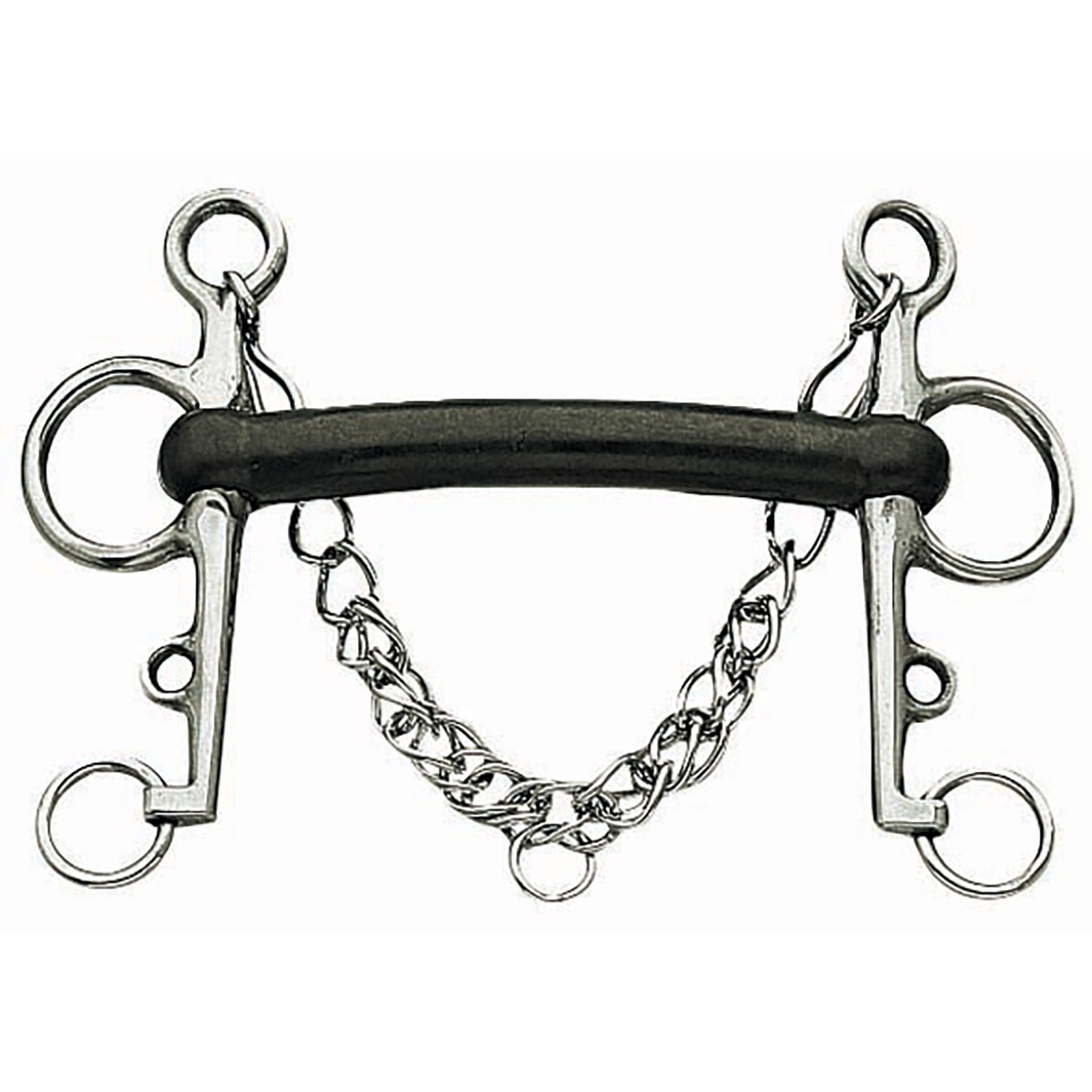 Korsteel Hard Rubber Mullen Mouth Pelham Bit Boccaglio