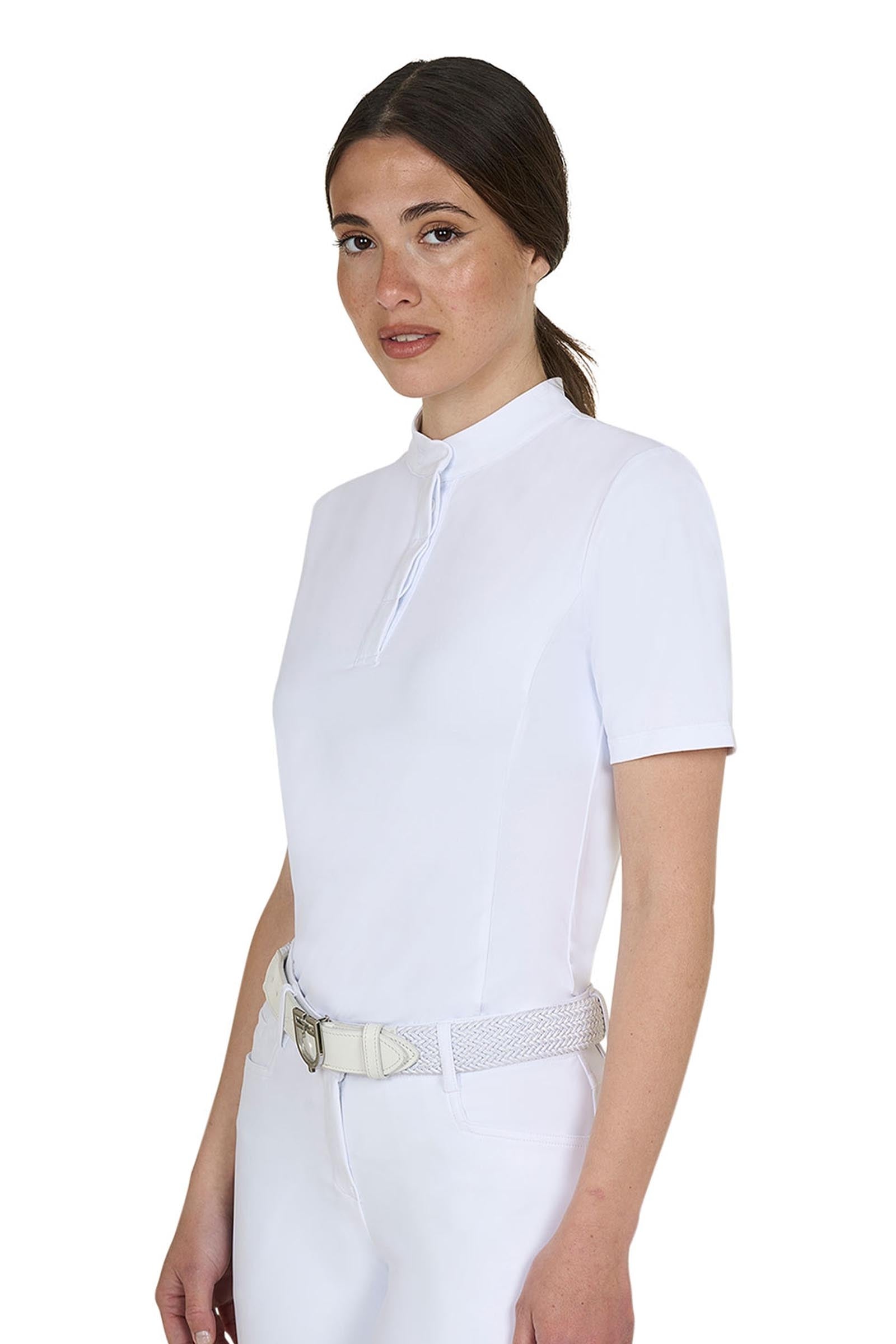 Equestro SS2026 Women's Basic Competition Polo Shirt SS Buttons Abbigliamento da donna