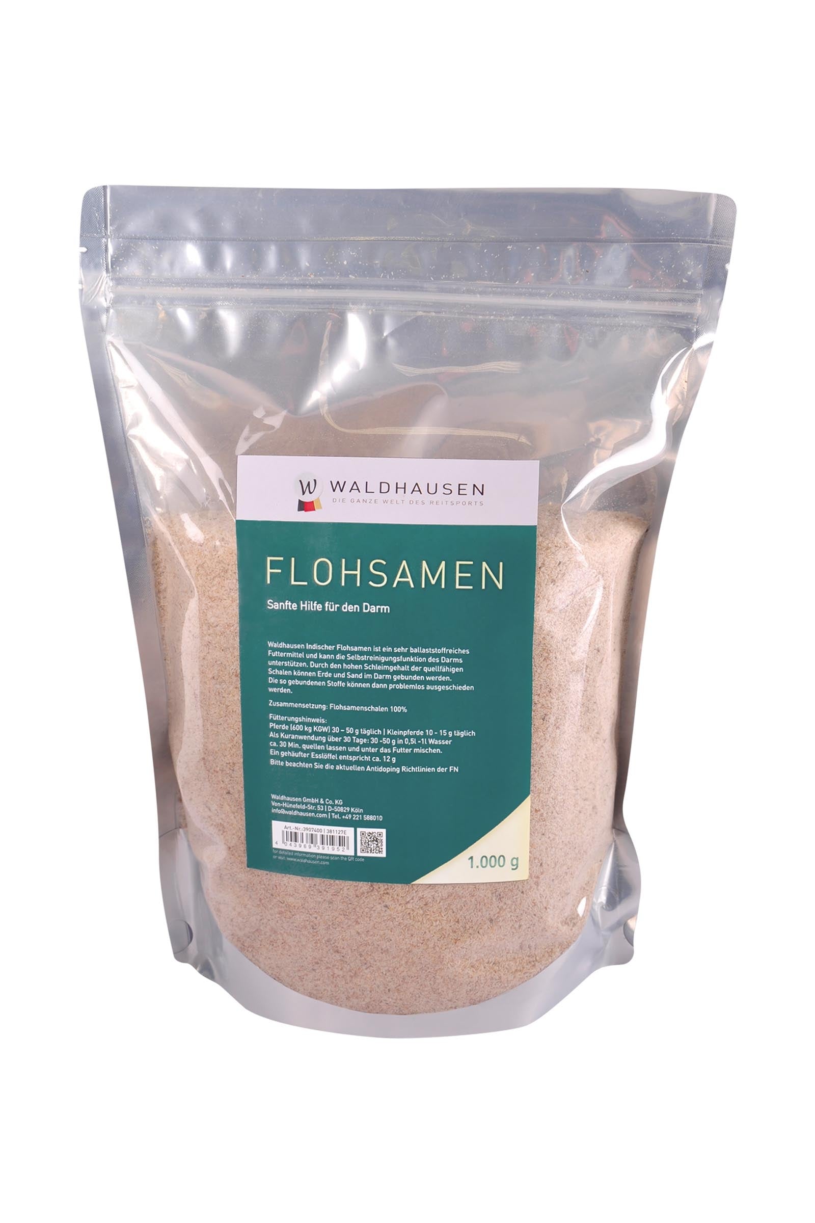 Waldhausen Semi di Psyllium - Aiuto delicato per il sistema digestivo, 1kg Horse Feed & Nutrition