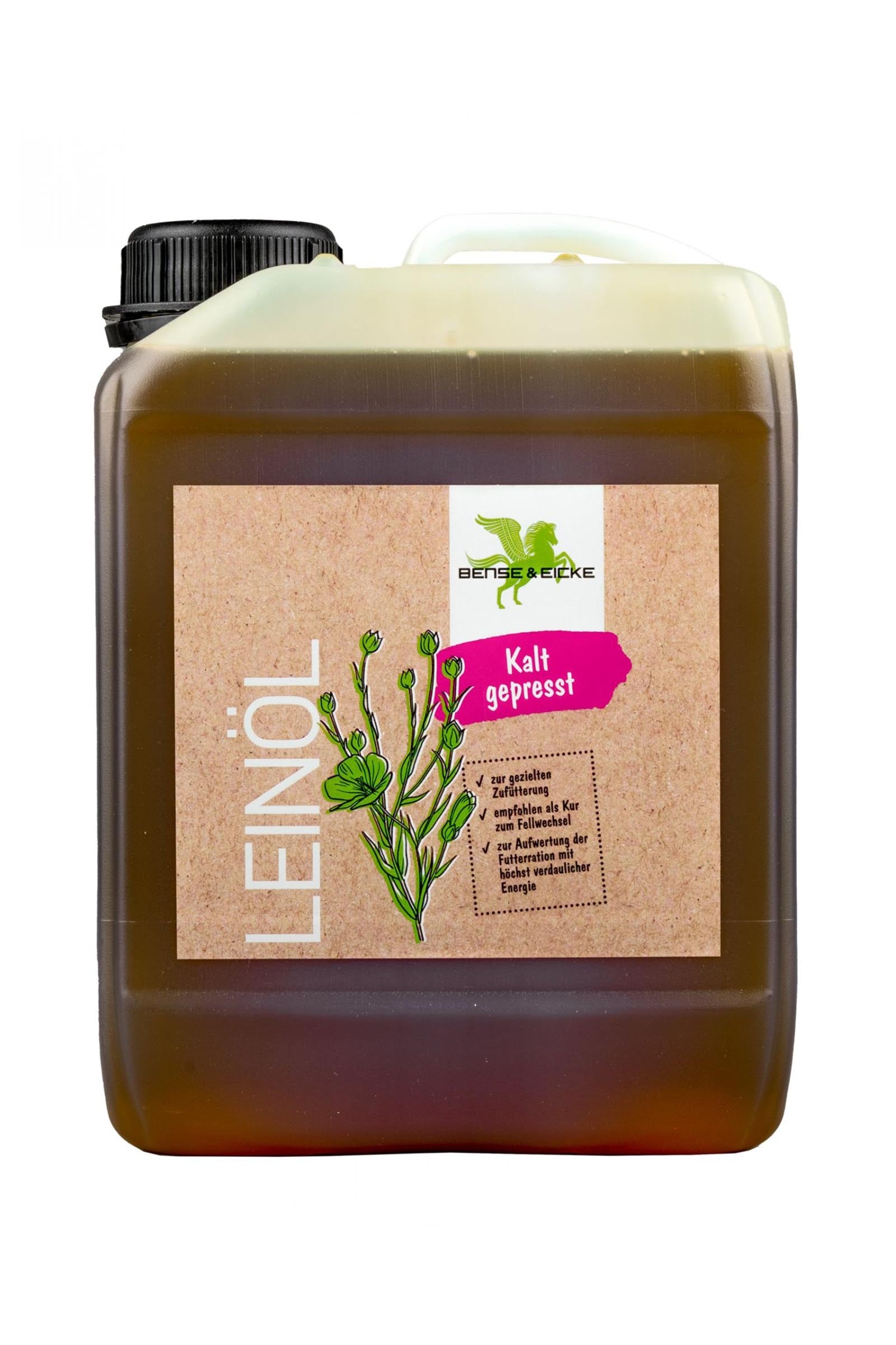 Bense & Eicke Olio di lino spremuto a freddo, 5 l Horse Feed & Nutrition