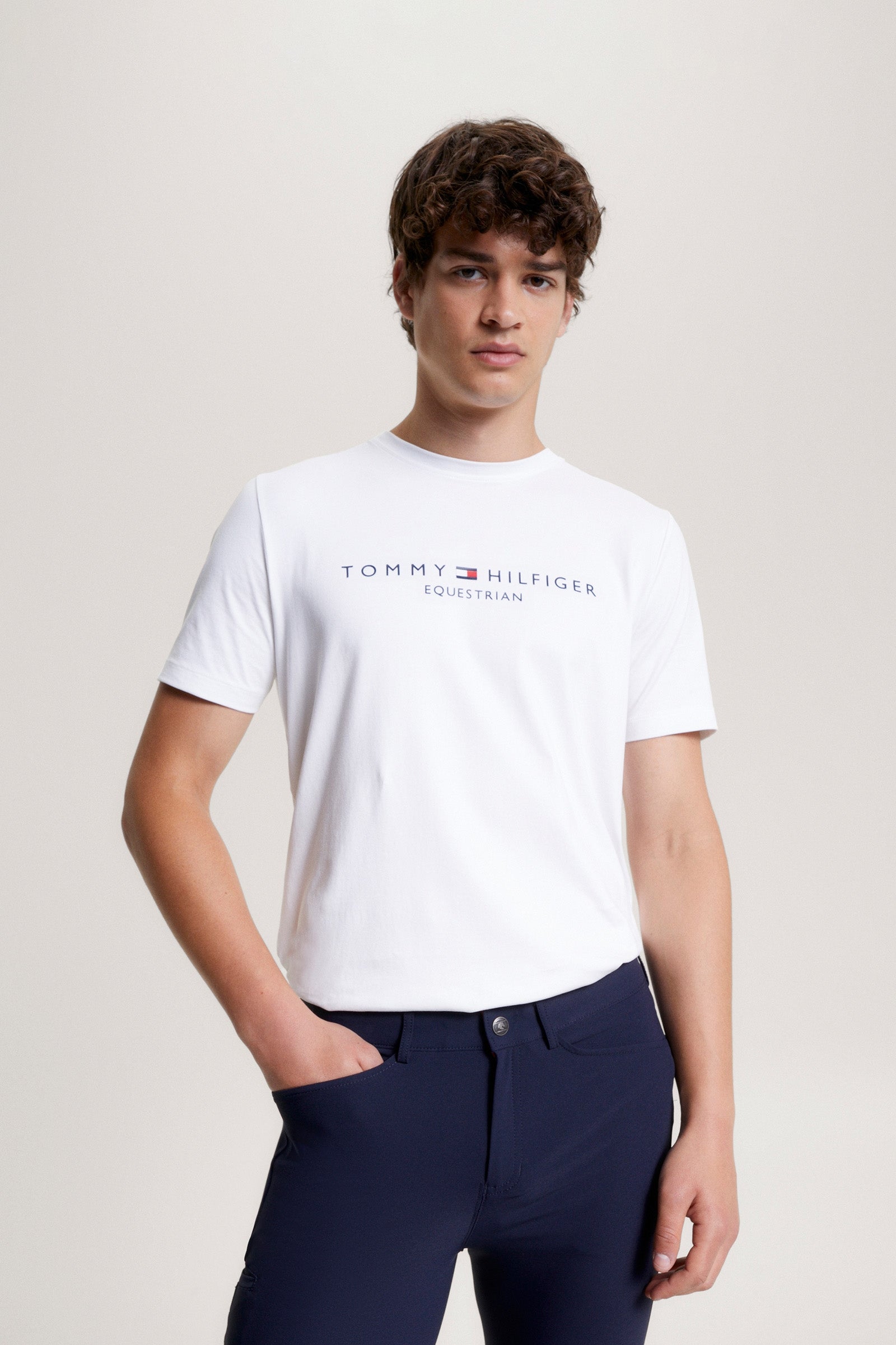 Tommy Hilfiger Equestrian Williamsburg Logo T-Shirt Short Sleeves Mens Riding Clothing