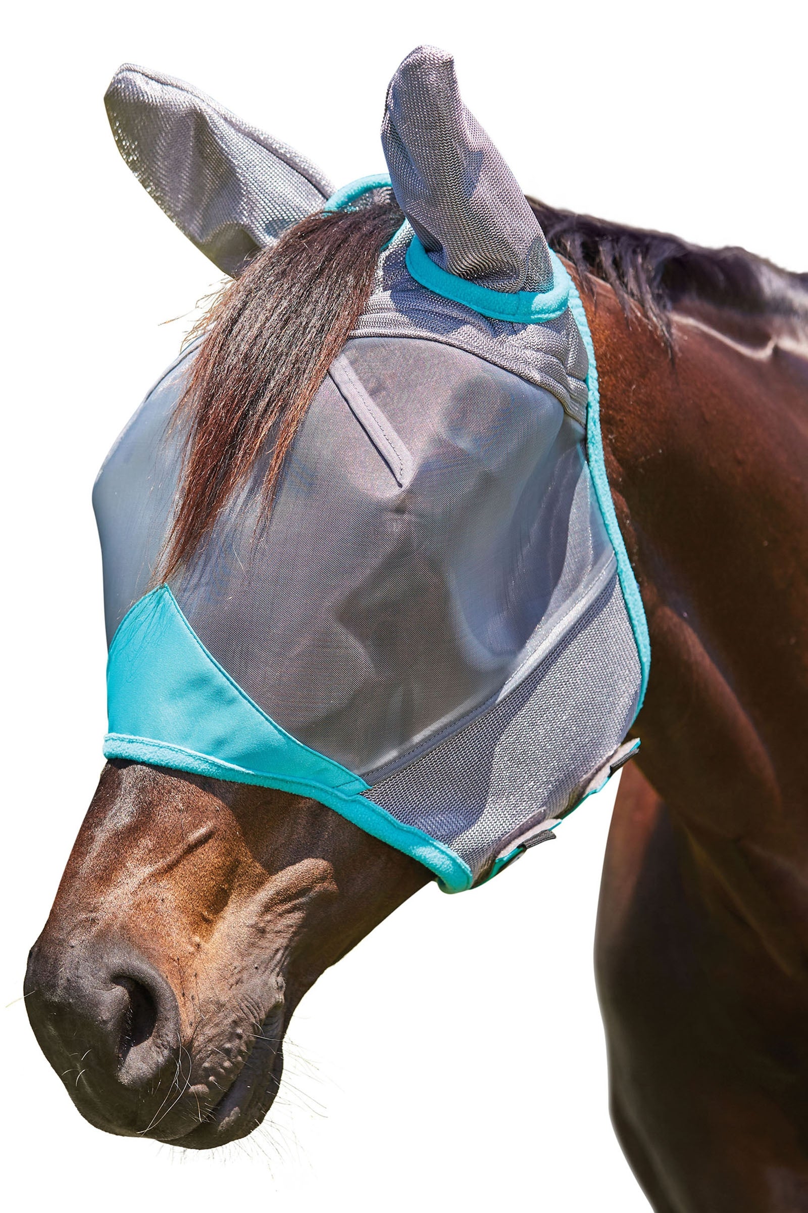 Weatherbeeta Comfitec Deluxe maschera in mesh fine con orecchie Protezione antimosche per cavalli