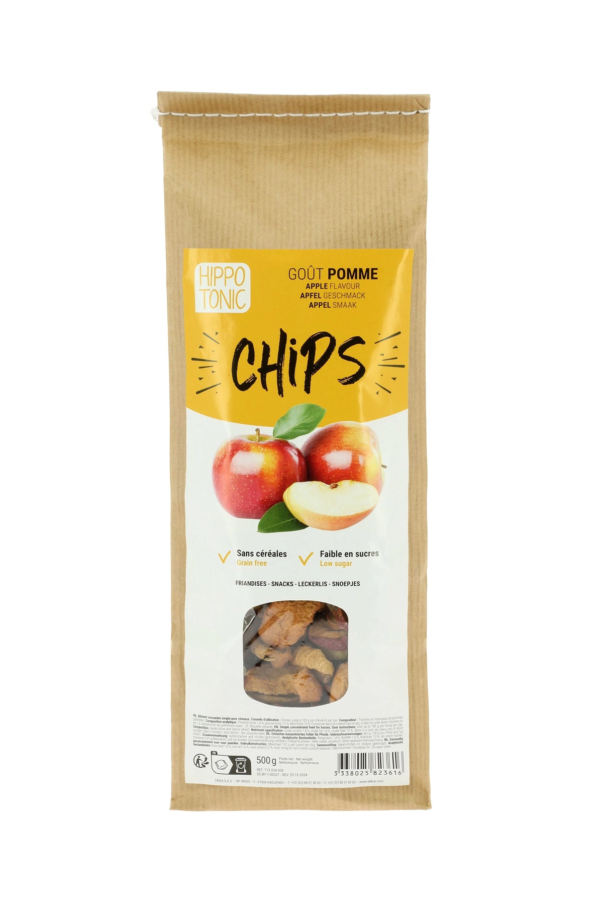 HIPPOTONIC mela chips per cavalli, 500 g Horse Feed & Nutrition