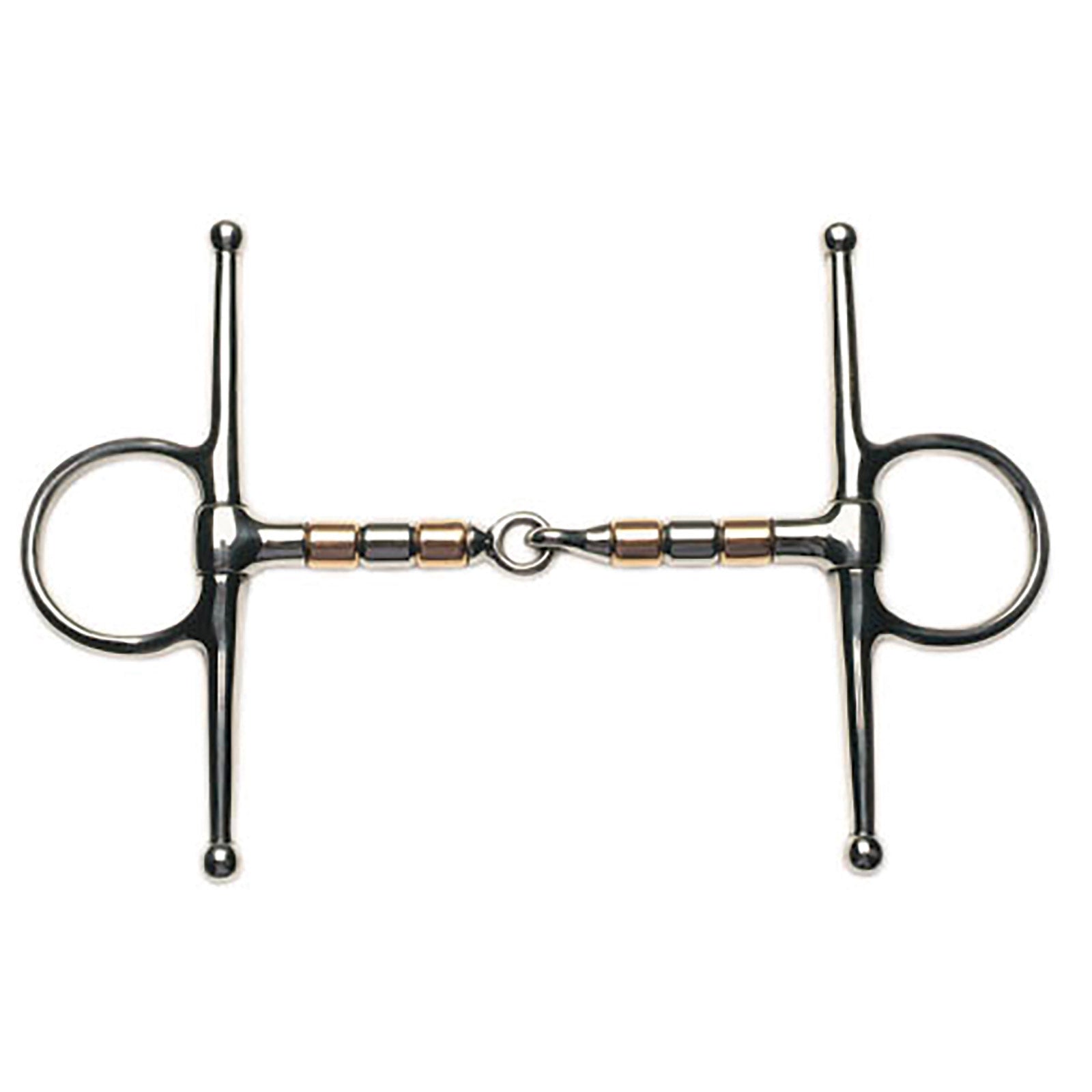 Korsteel Stainless Steel Copper & Steel Rollers Full Cheek Snaffle Bit Boccaglio