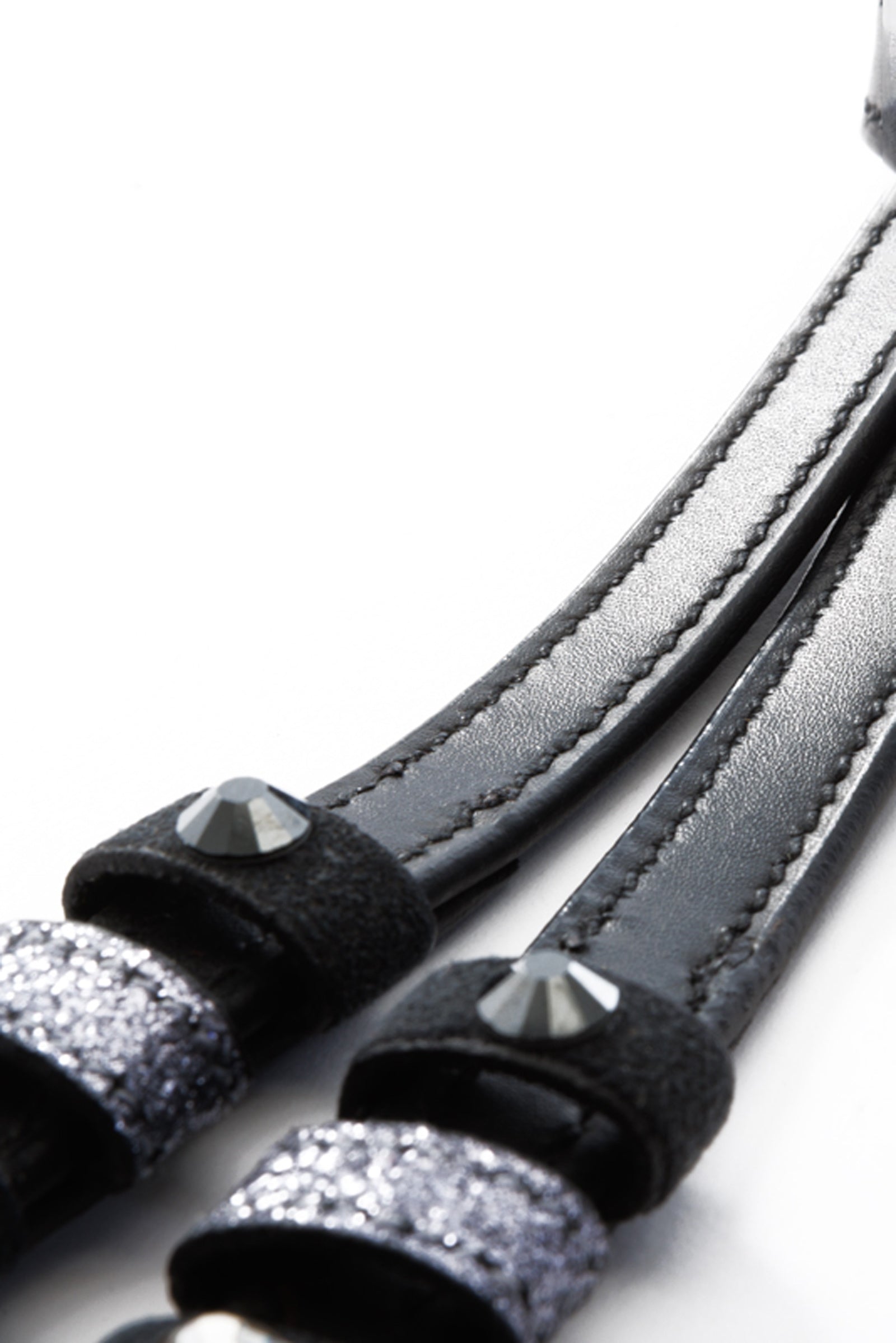 Kavalkade Spur straps leather Grey - rhinestones Riding Whips, Crops & Spurs