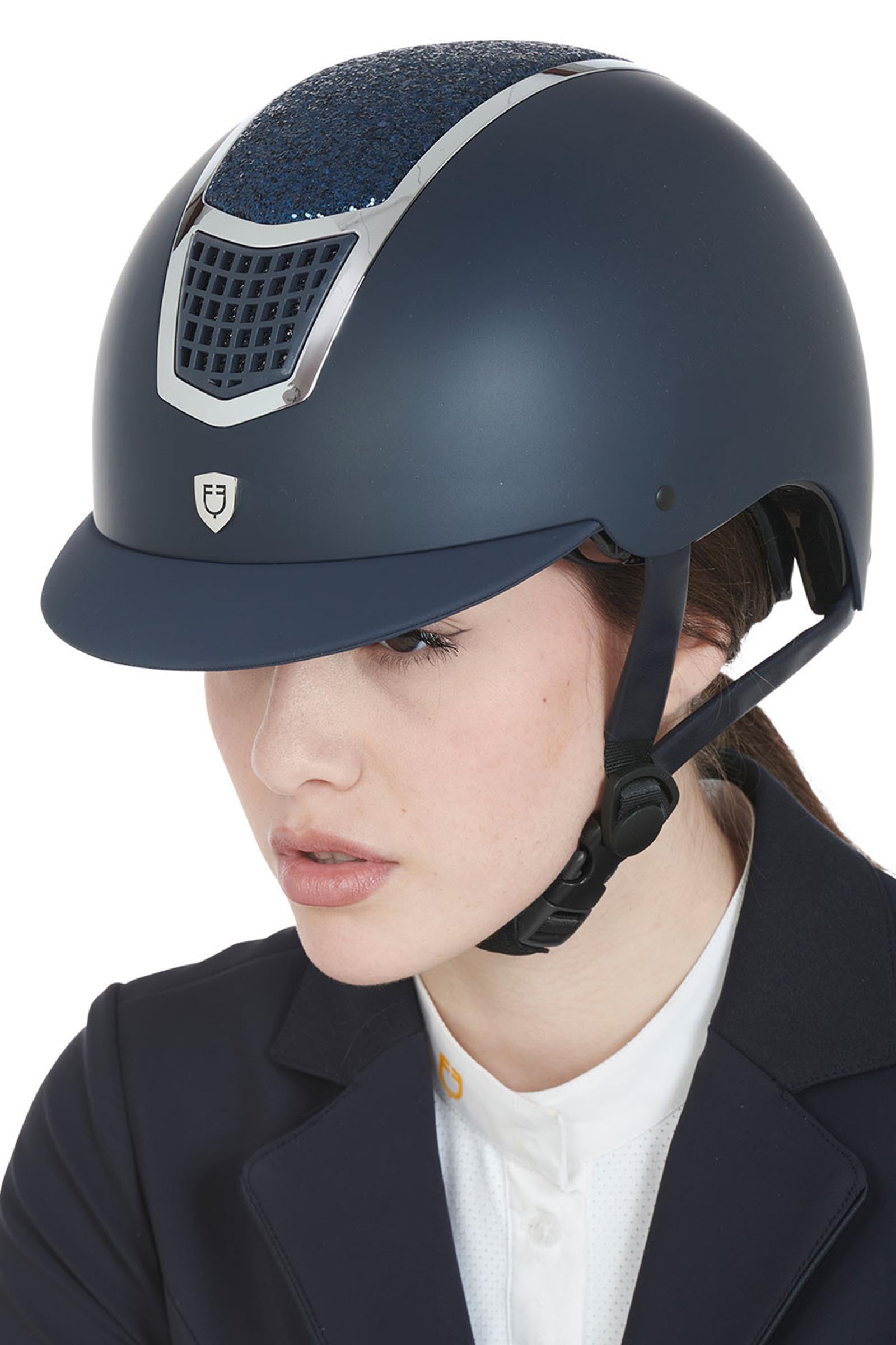 Equestro Helmet With Rhinestones En 1384-2023 Homologation Safety Equipment