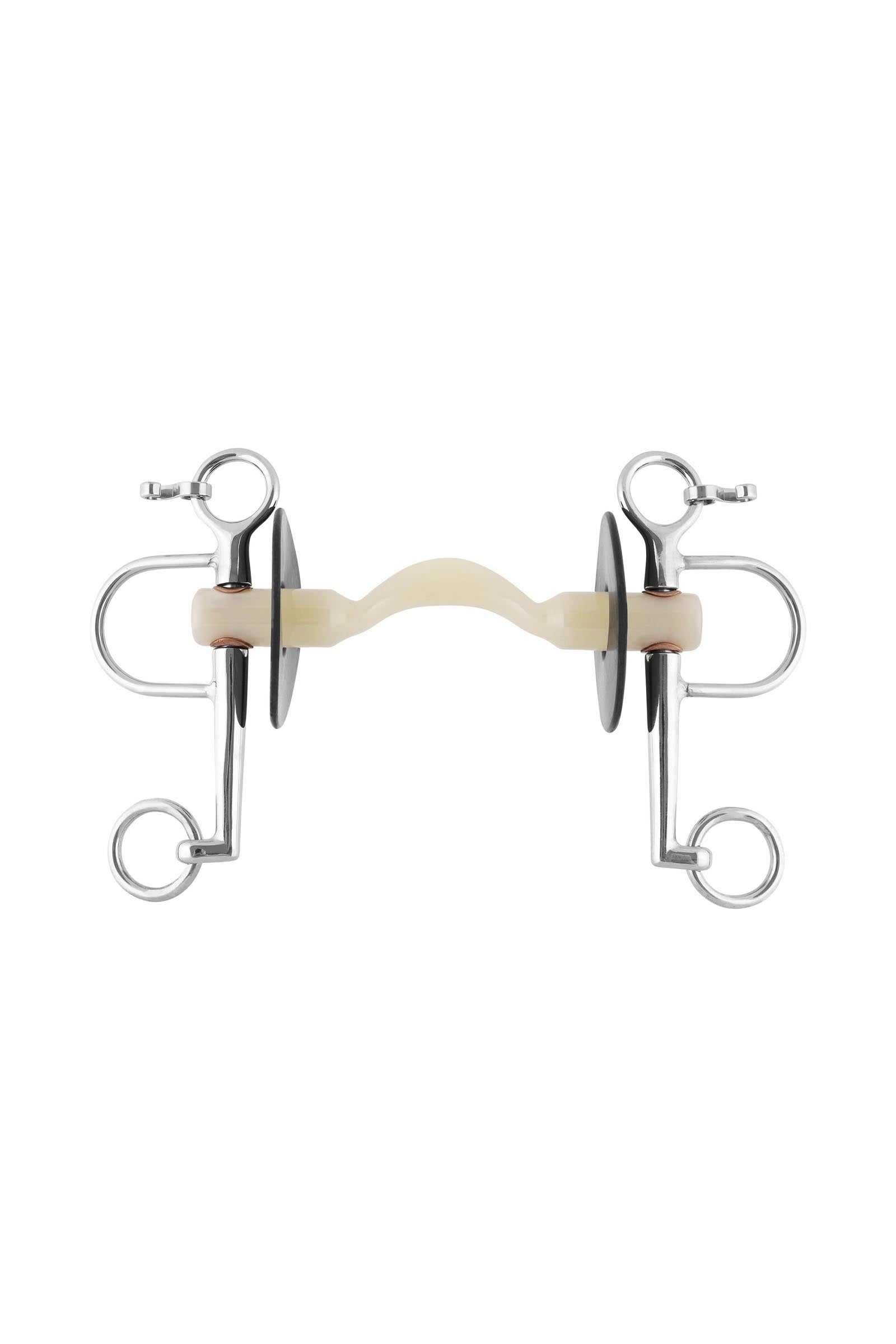 Sprenger Nathe pelham, 20 mm, barra rigida morbida con passaggio lingua, aste corte, termoplast Boccaglio