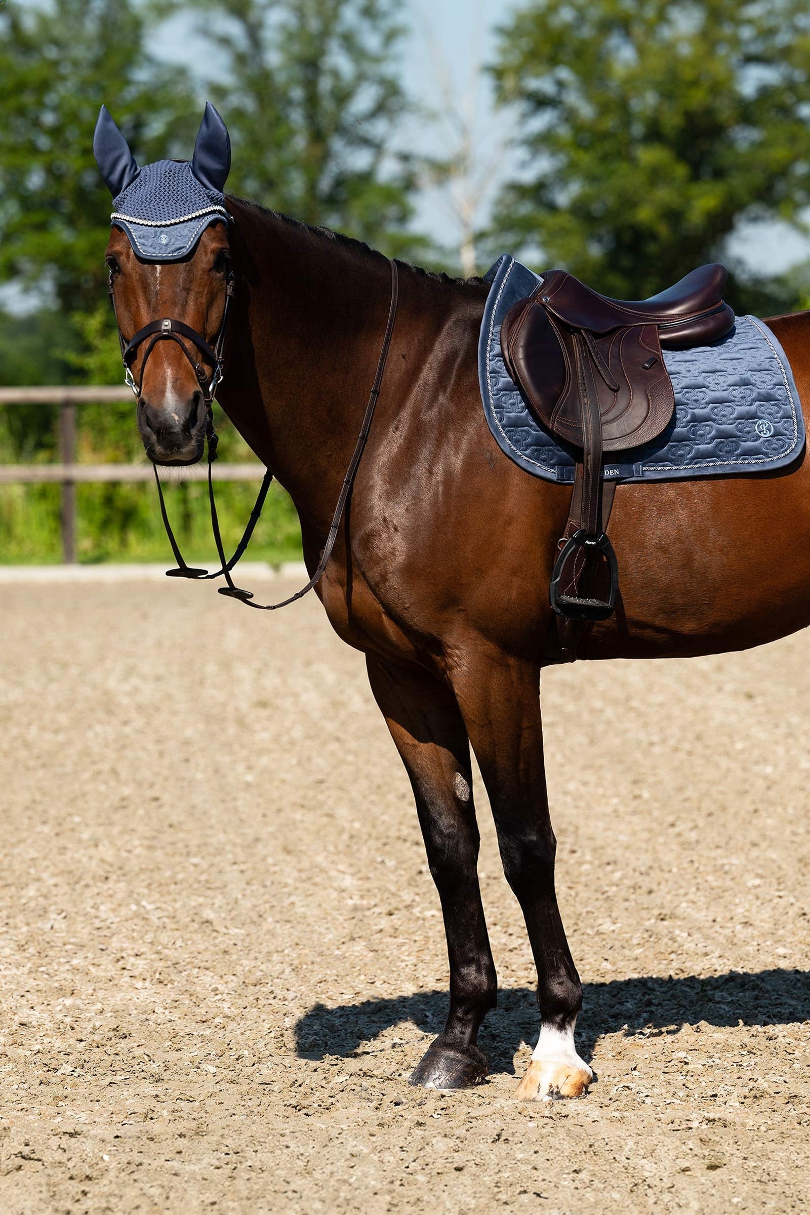 PS of Sweden Fly Hat Velvet Monogram Saddle Pads