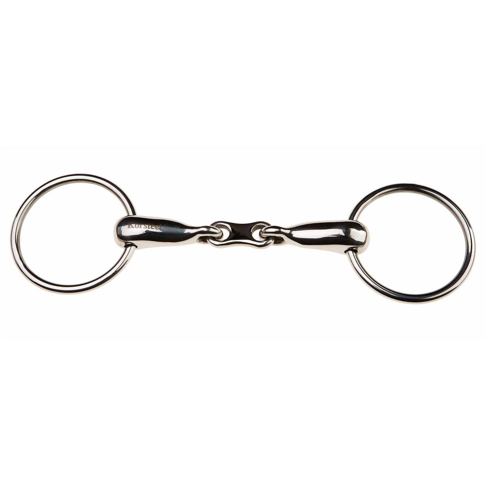 Korsteel Stainless Steel Hollow Mouth French Link Loose Ring Snaffle Bit Boccaglio