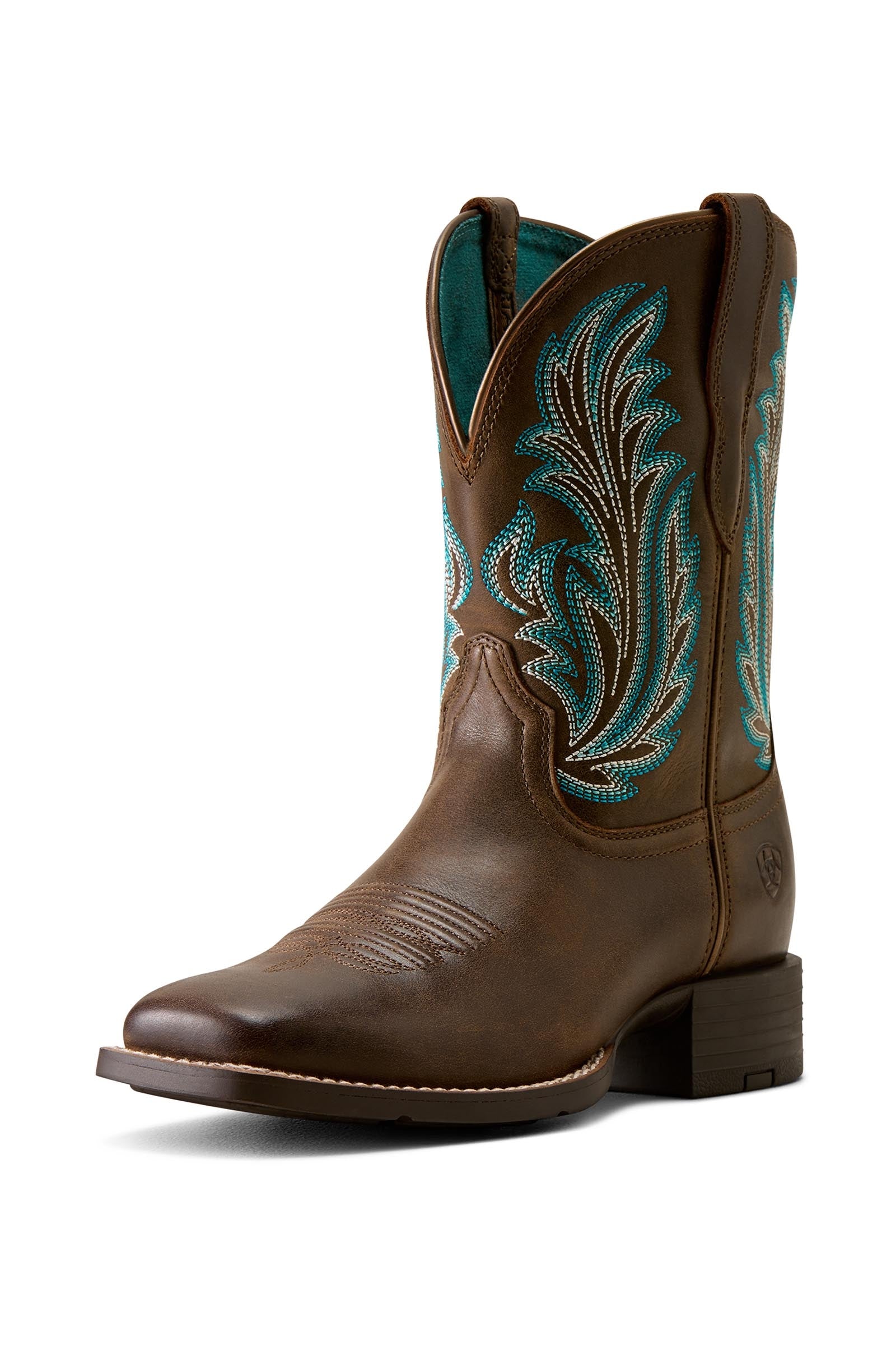 Ariat Womens Round Up Filly Wide Square Toe Western Boot Riding Boots & Riding Shoes