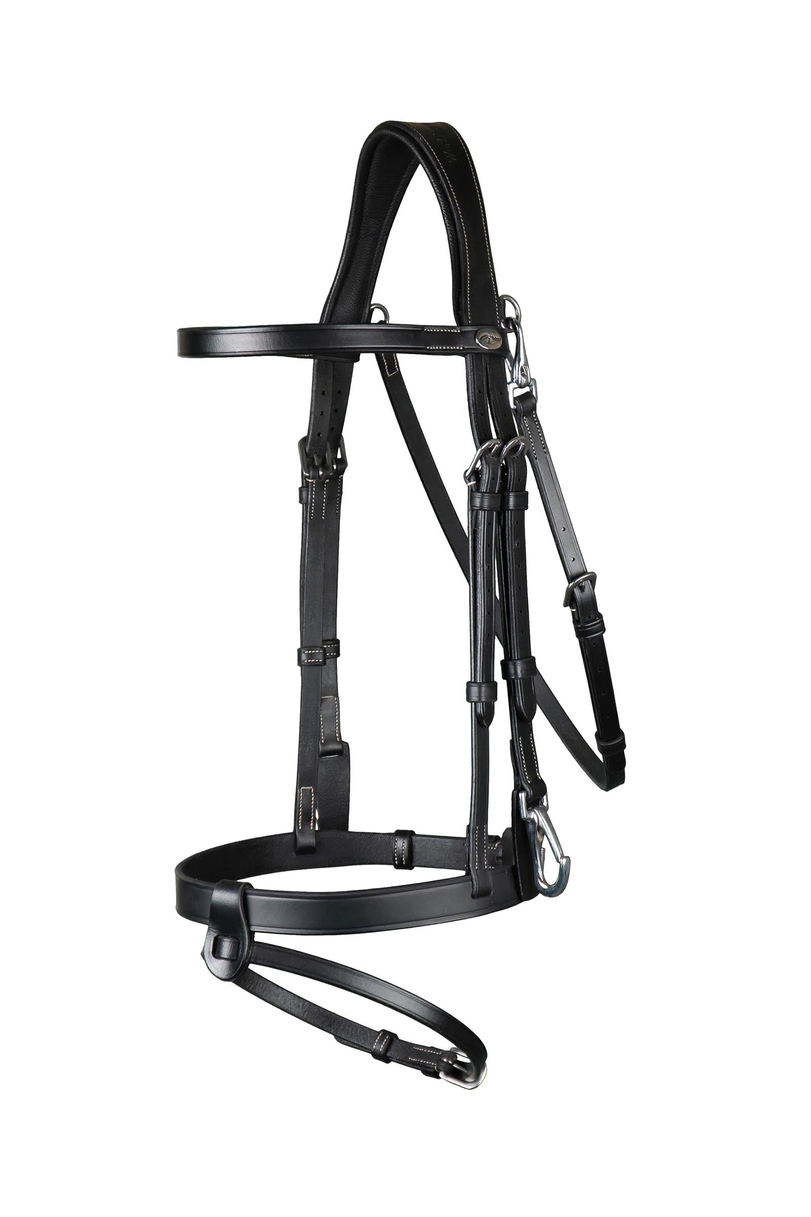 Dy'on Working testiera in cuoio piatto con moschettoni Briglie & redini