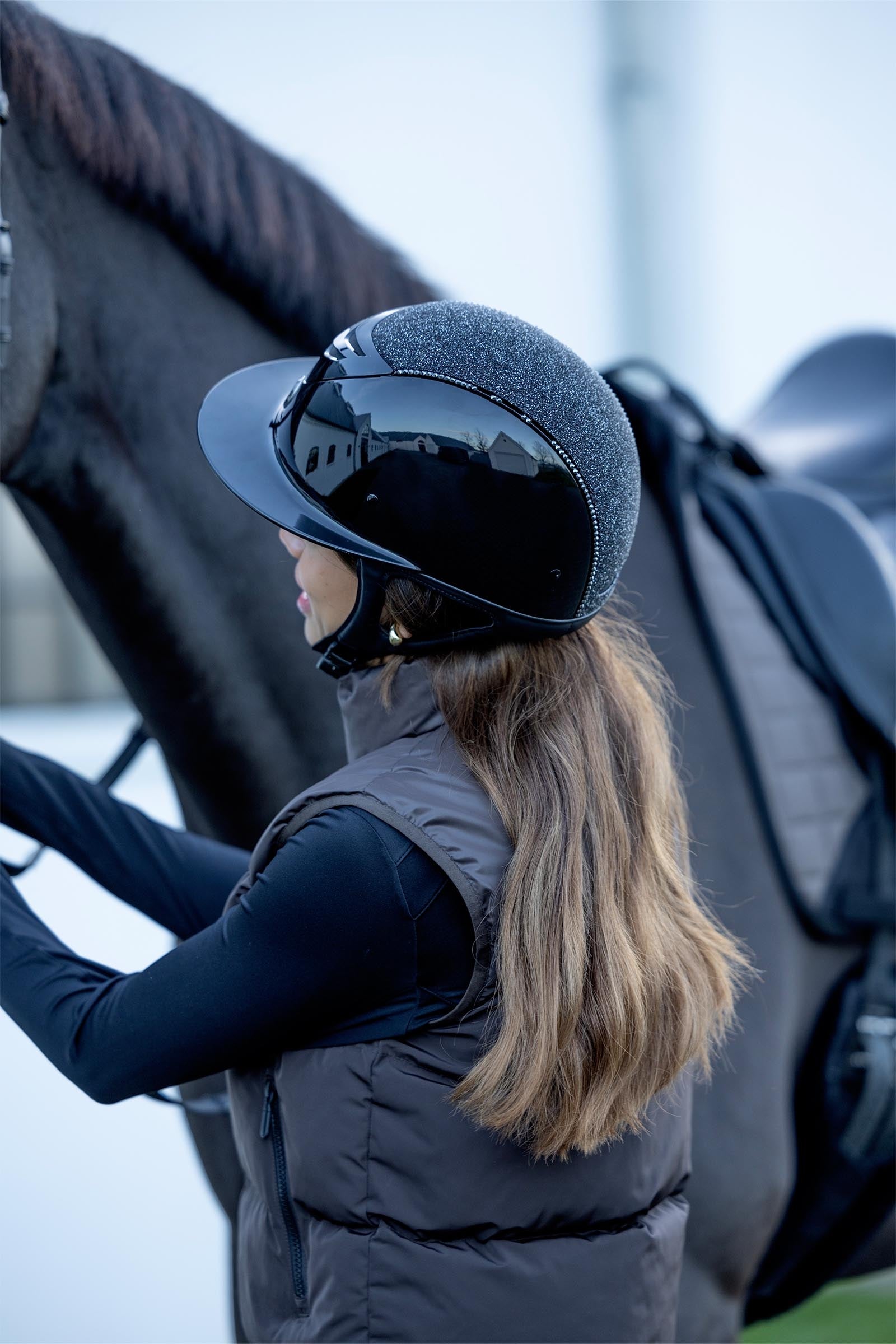 OneK Avance Glossy Glitter Riding Helmet Safety Equipment