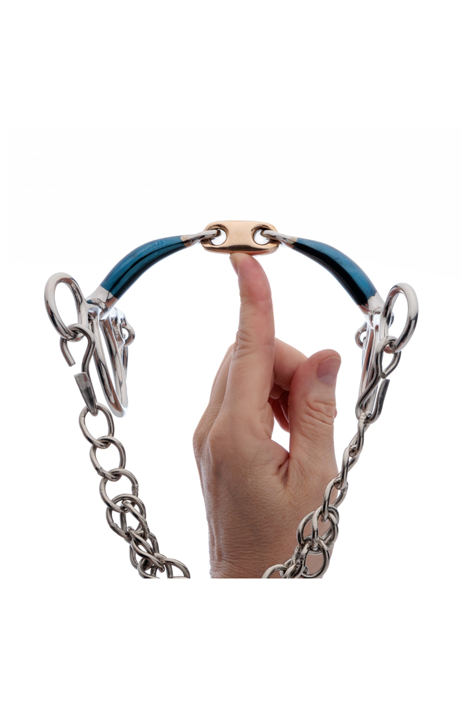 Kavalkade Ergonomic Pelham Double Jointed, Lock Up, Long, 14 mm Horse Bits