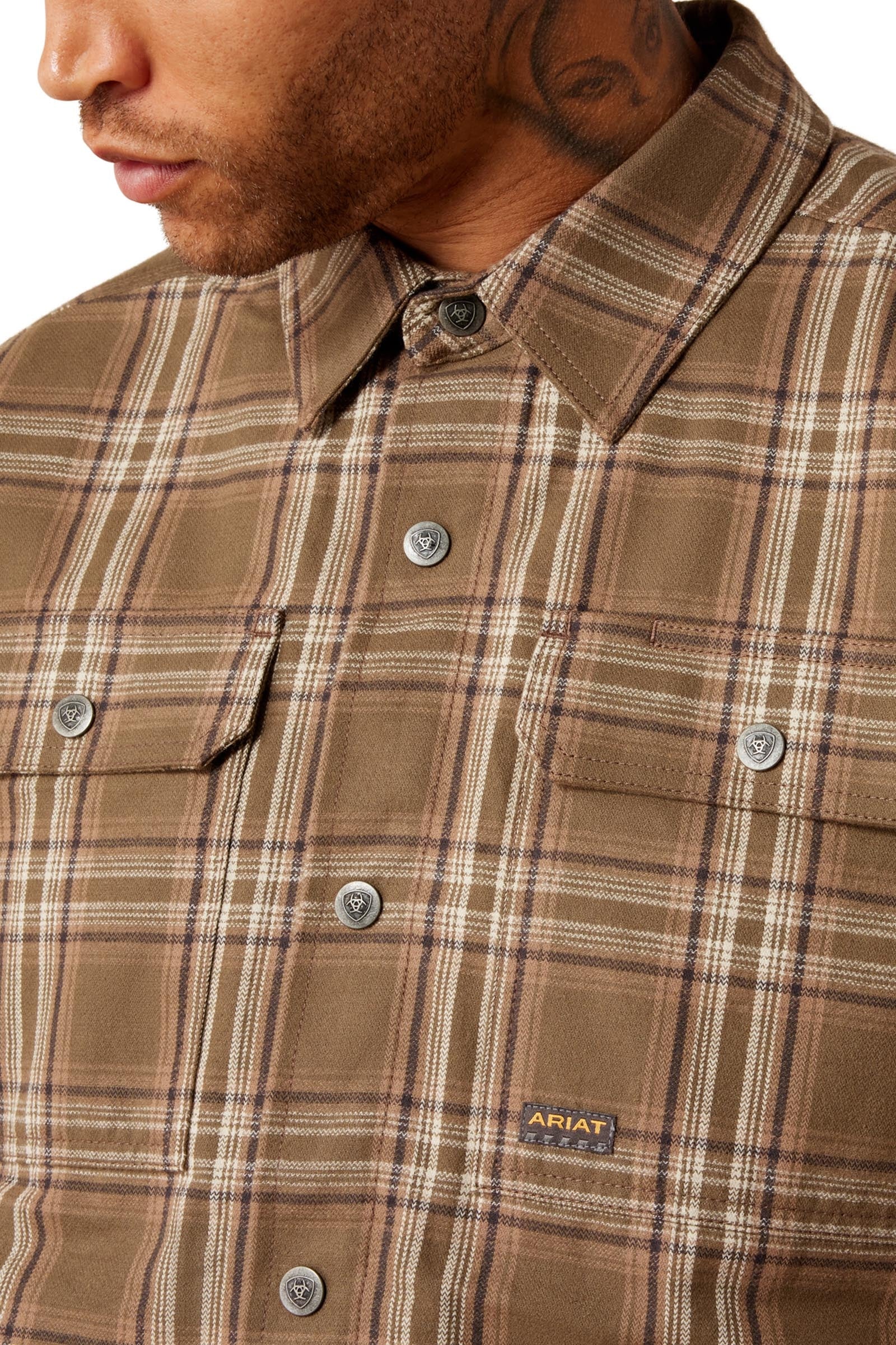 Ariat Mens Rebar Flannel Insulated Shirt Jacket Mens Riding Clothing