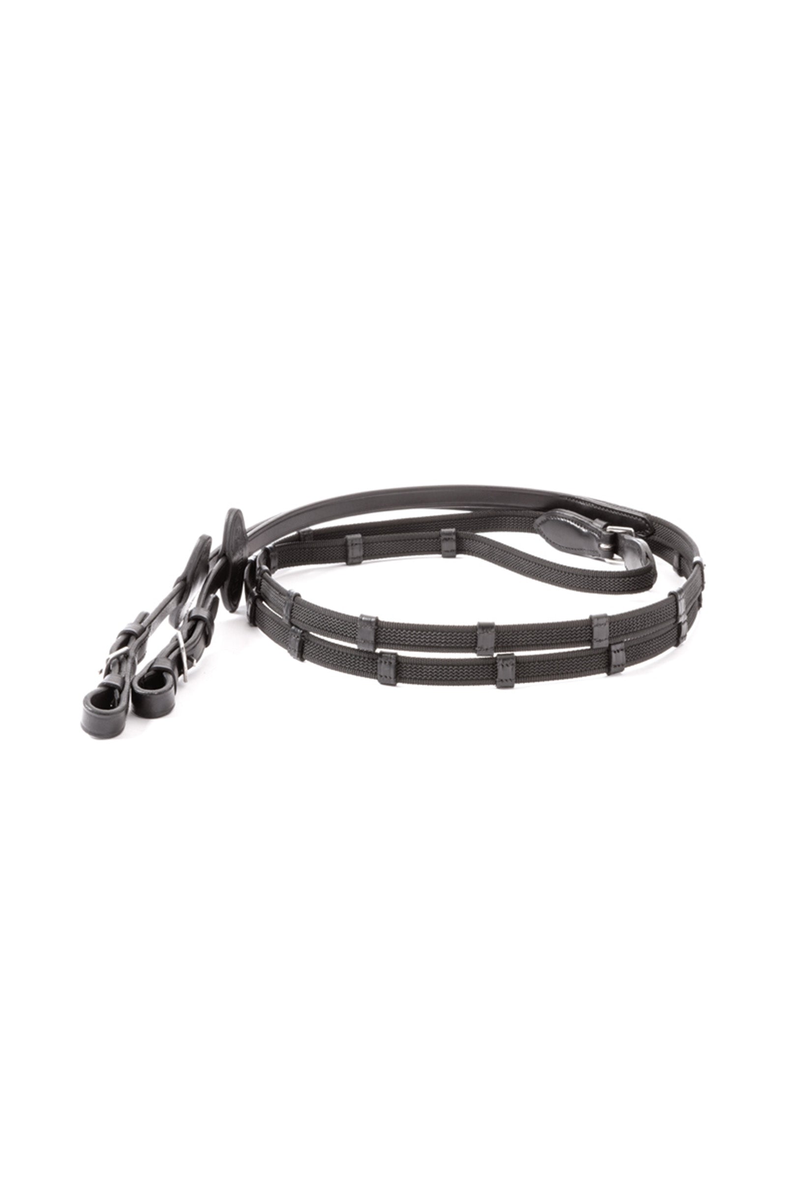 Kavalkade Double Ridge Rubberised Reins With 10 Stops, 16 mm Briglie & redini